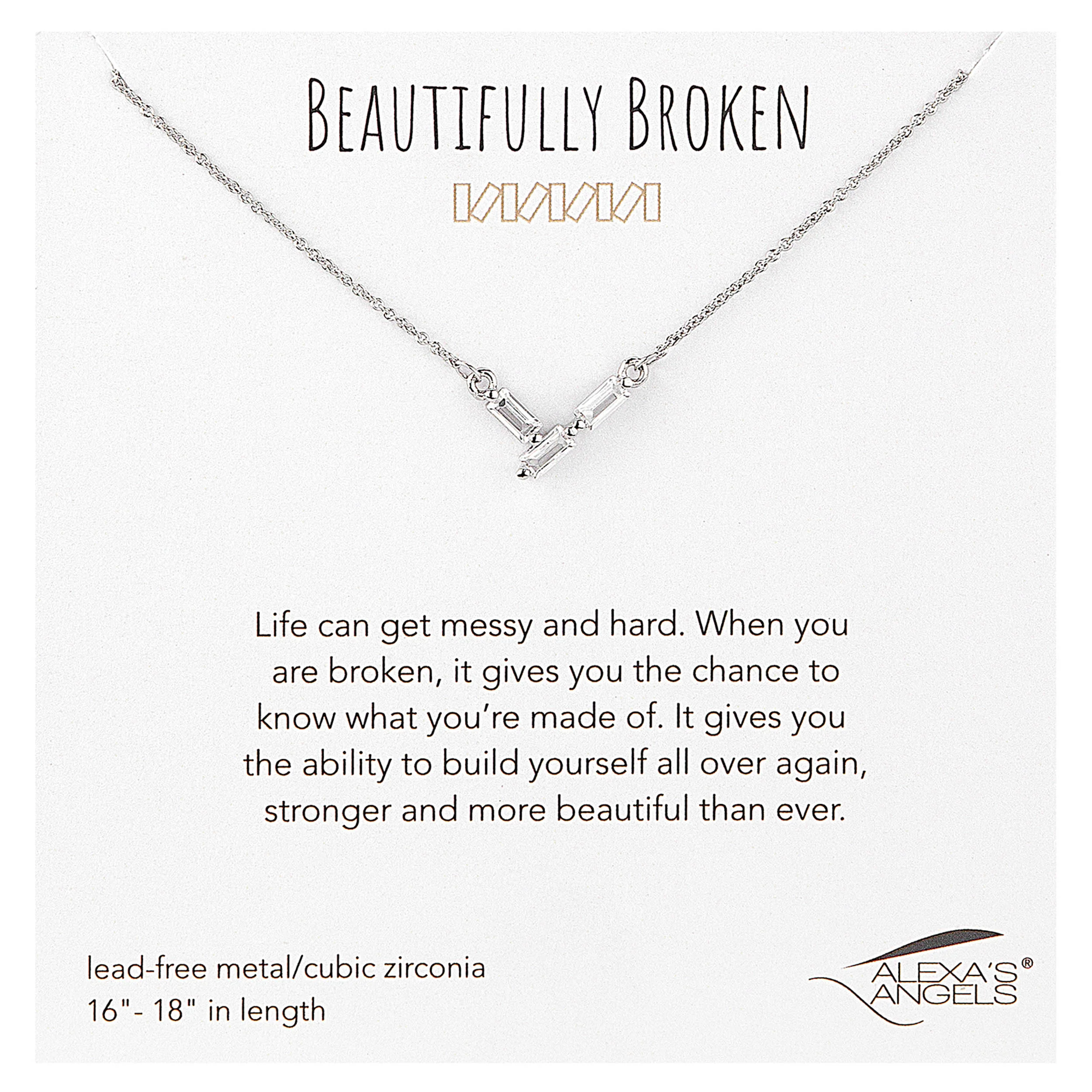 Alexa's Angels Beautifully Broken Necklace - V Baguette Cut
