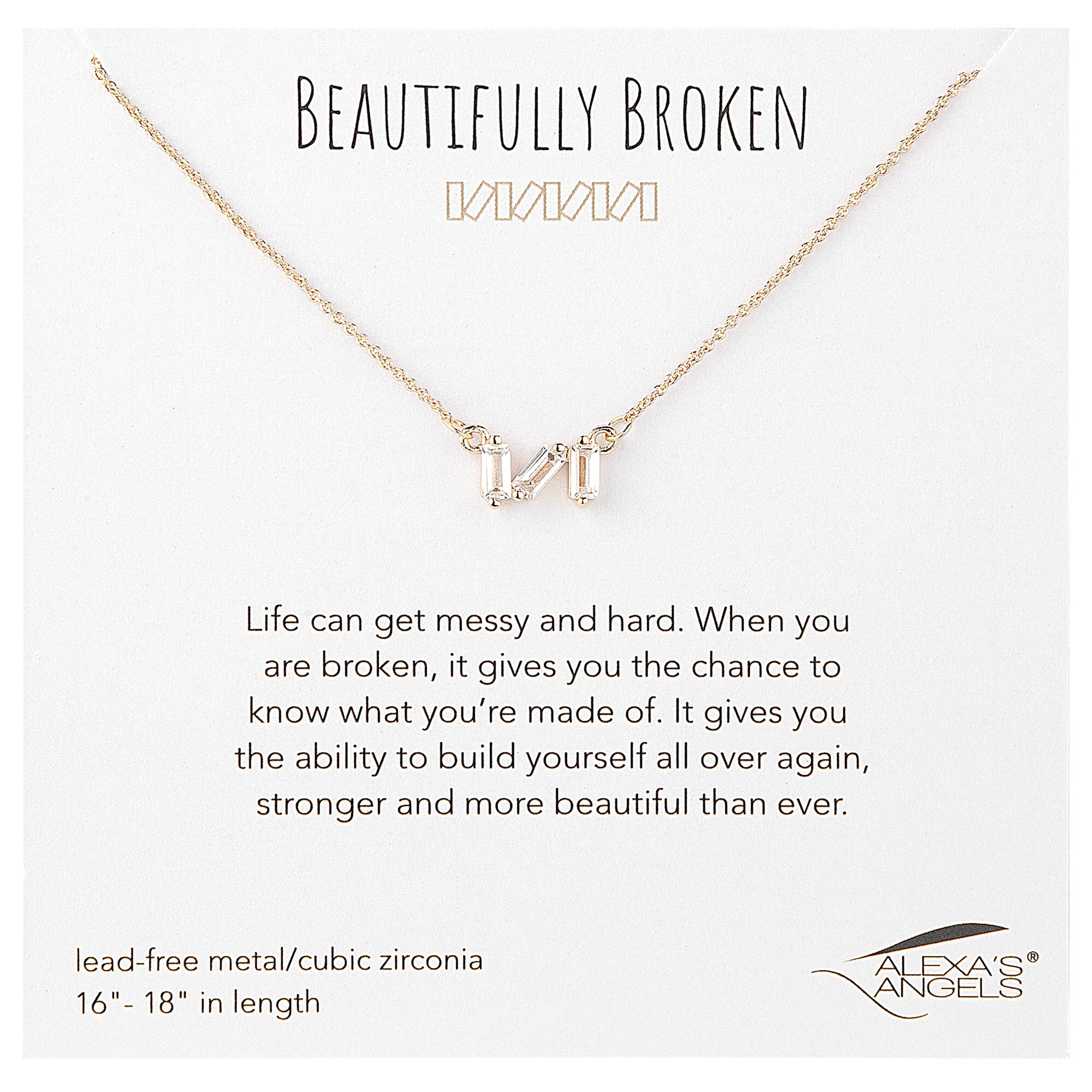 Alexa's Angels Beautifully Broken Necklace - ZigZag Baguette Cut - Image 3
