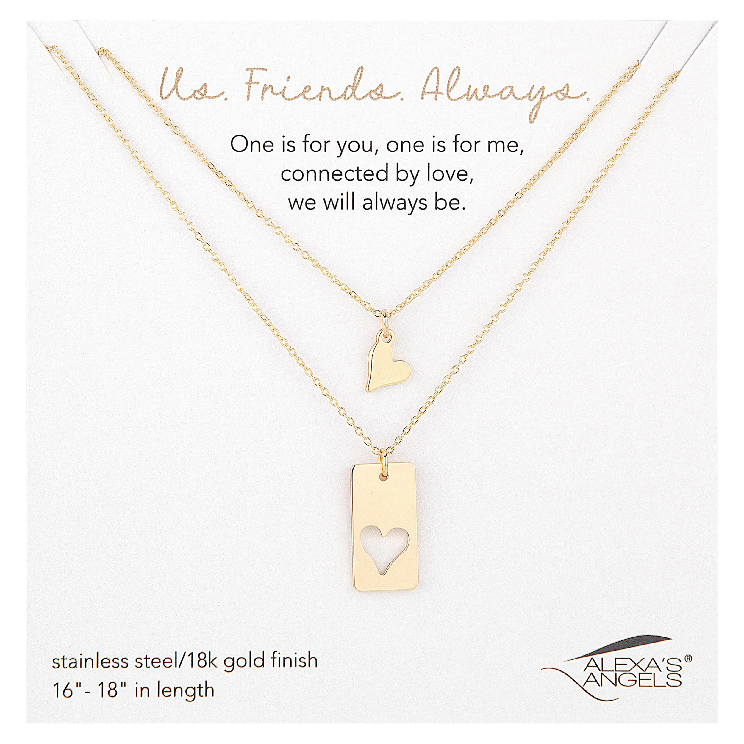 Alexa's Angels Us, Friends, Always "One for You, One for Me" Necklace Set