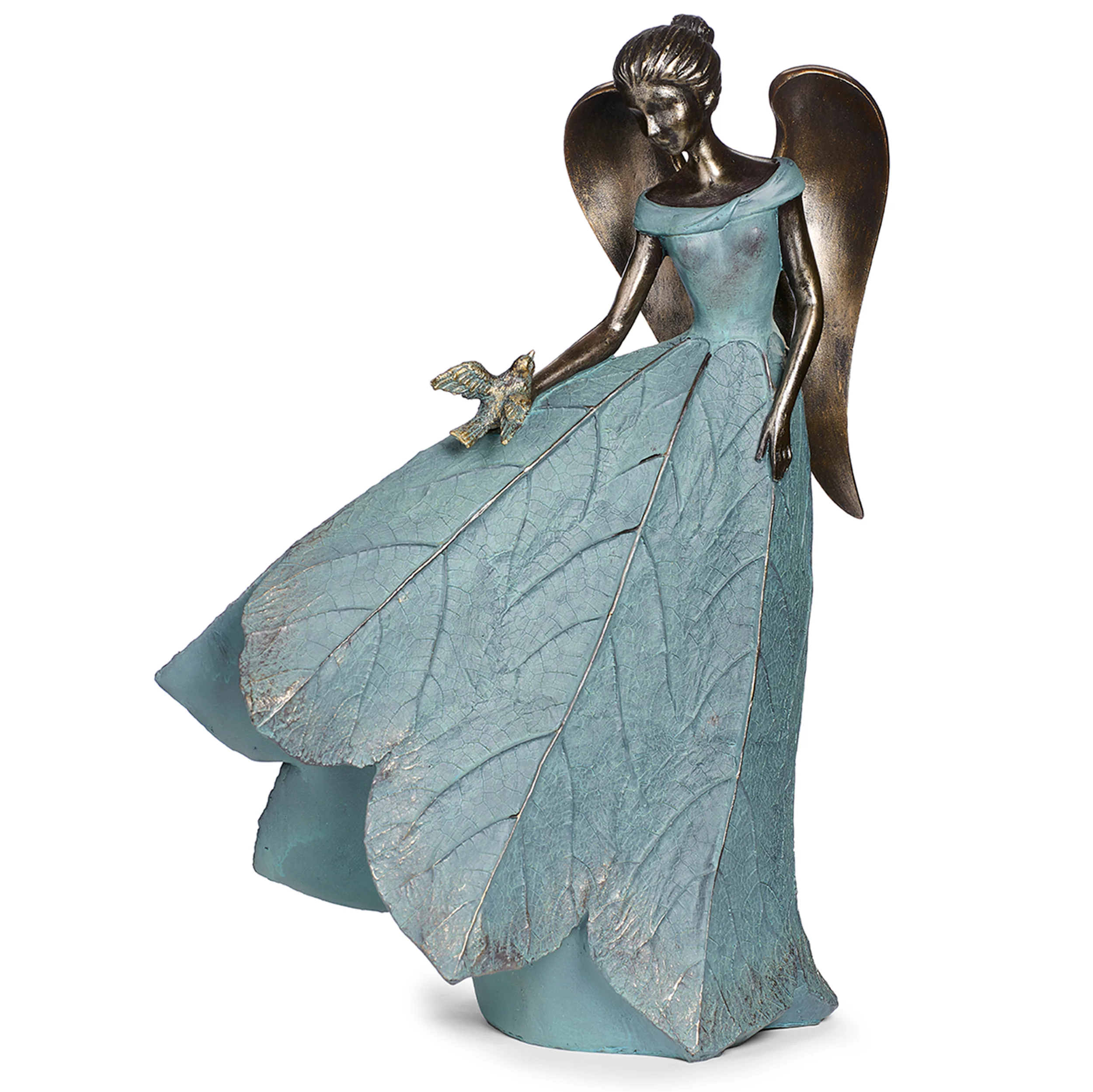 Angel with Bird Garden Statue - Image 3