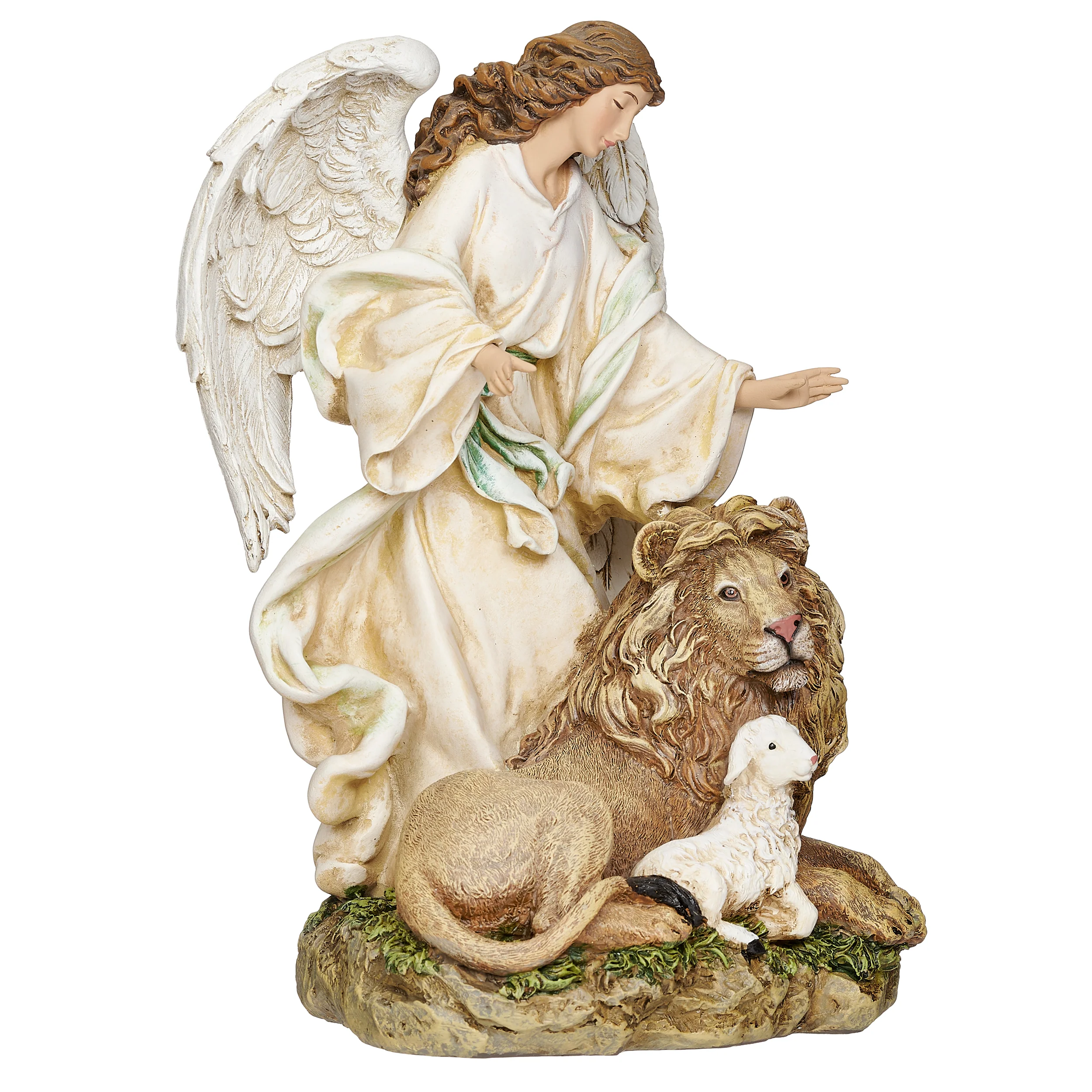 Joseph's Studio Angel with Lion & Lamb Figure – Renaissance Collection - Image 2