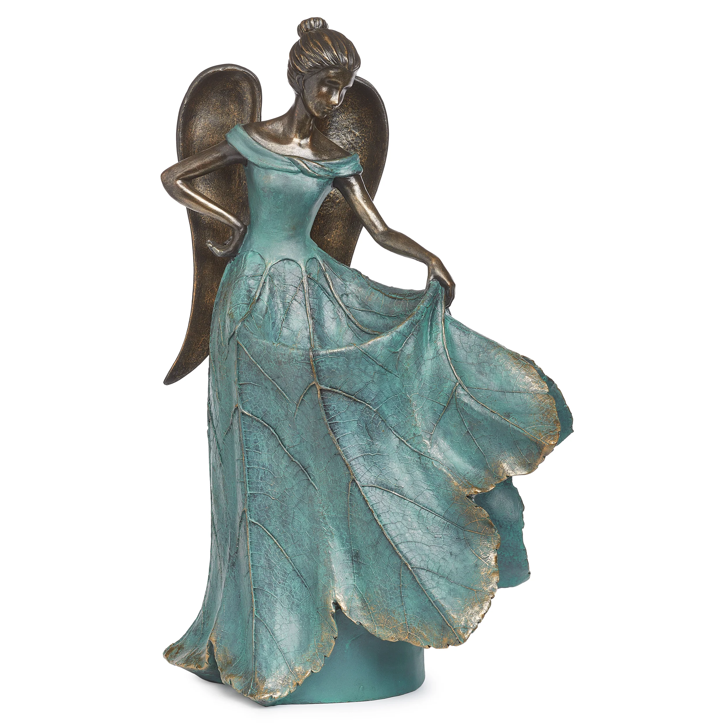 Graceful Angel with Leaf Dress Bird Feeder - Image 4