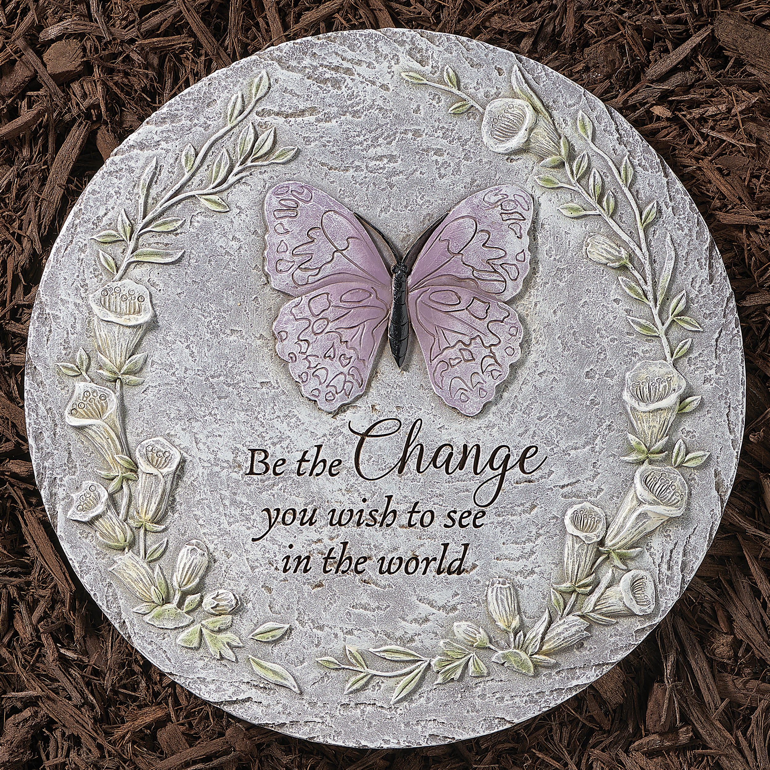 "Be the change" Butterfly Garden Stone