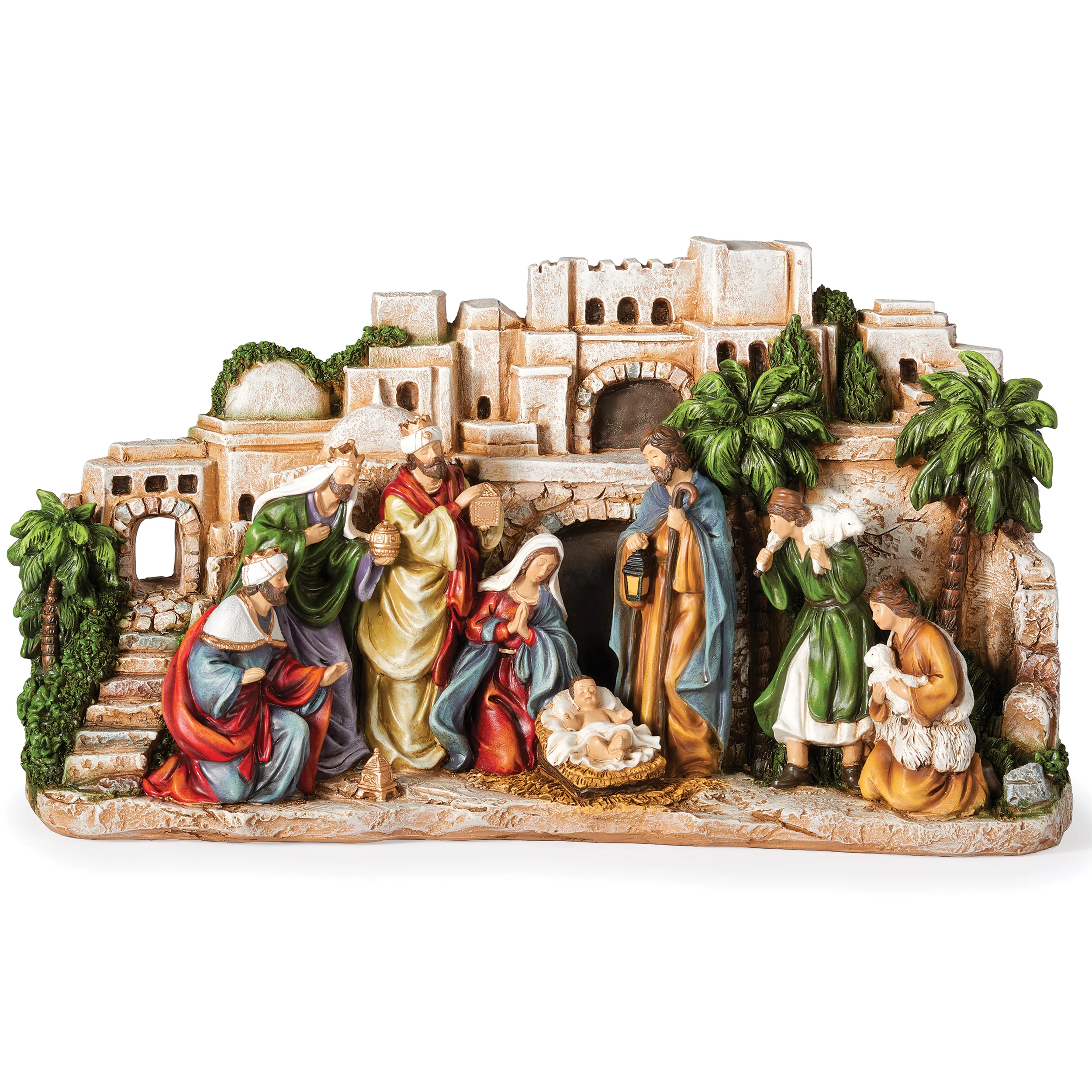 Bethlehem Nativity Scene with Detailed City Setting