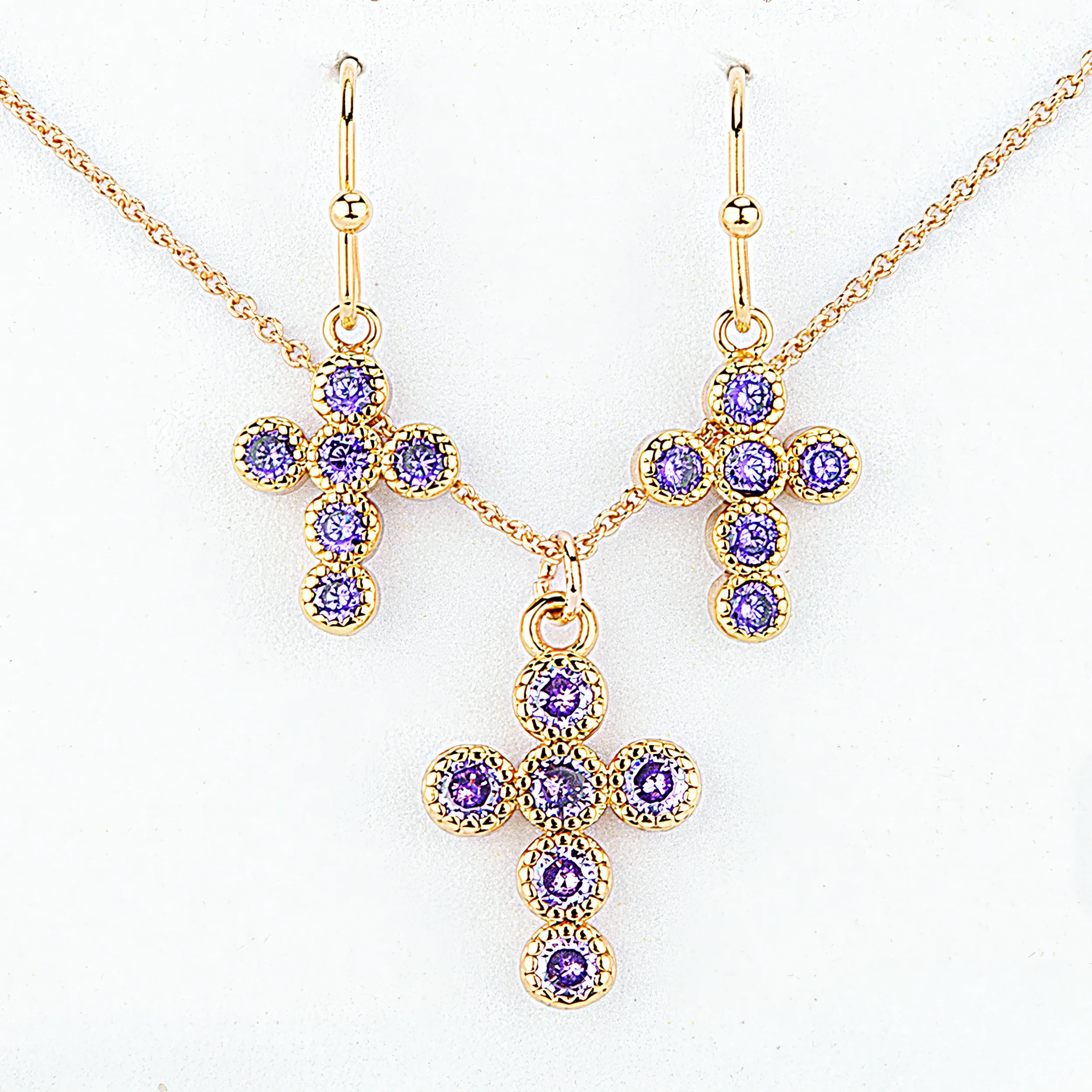 Alexa's Angels Birthstone Cross Necklace & Earring Set - Image 12