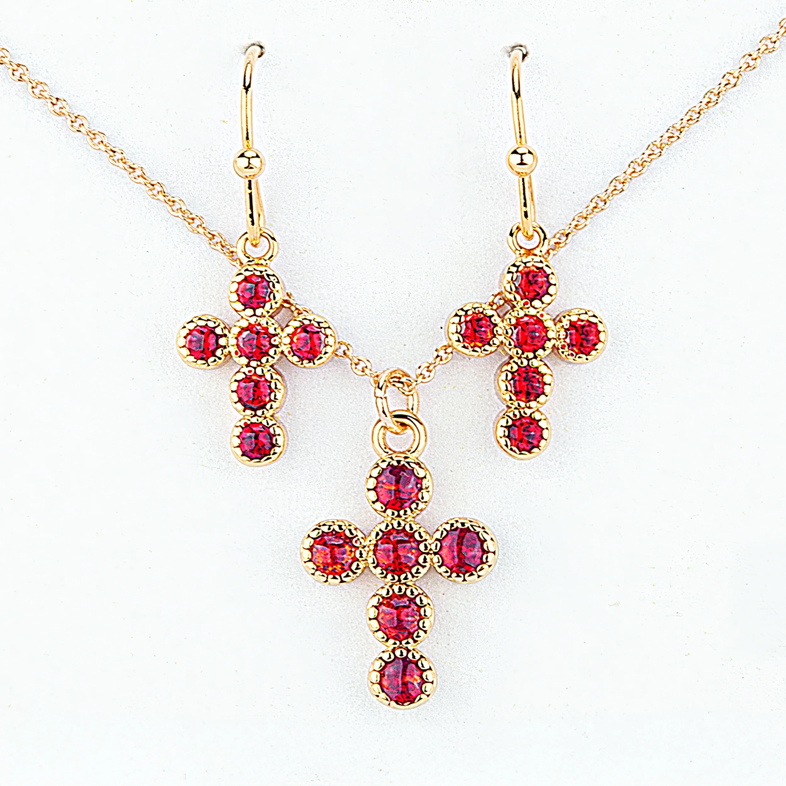 Alexa's Angels Birthstone Cross Necklace & Earring Set - Image 14