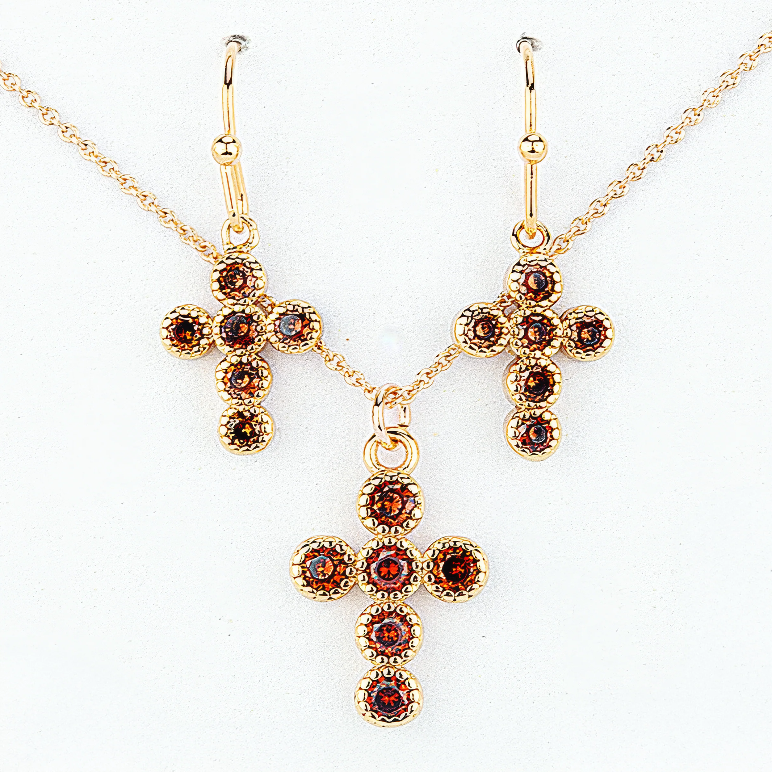 Alexa's Angels Birthstone Cross Necklace & Earring Set - Image 22