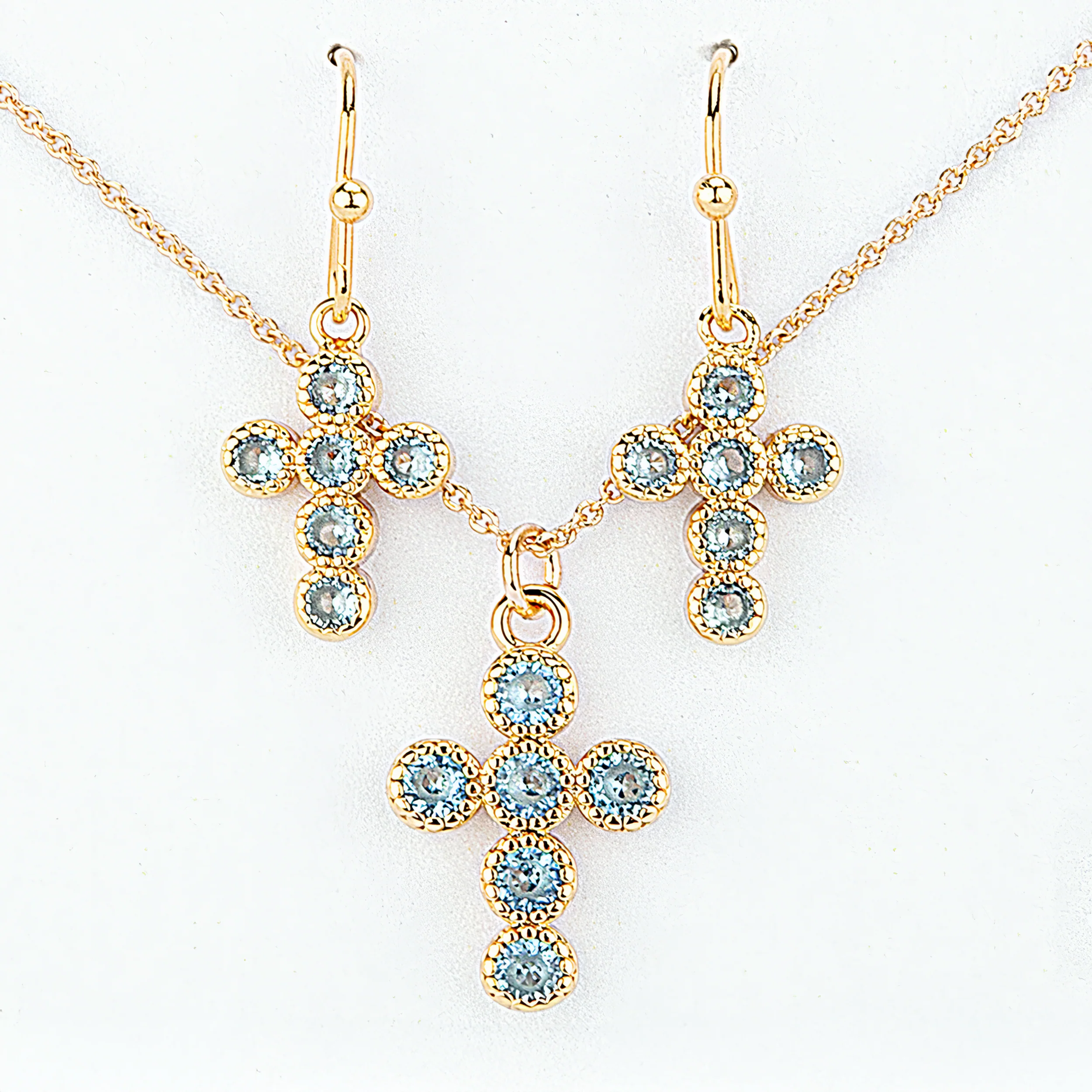 Alexa's Angels Birthstone Cross Necklace & Earring Set - Image 24