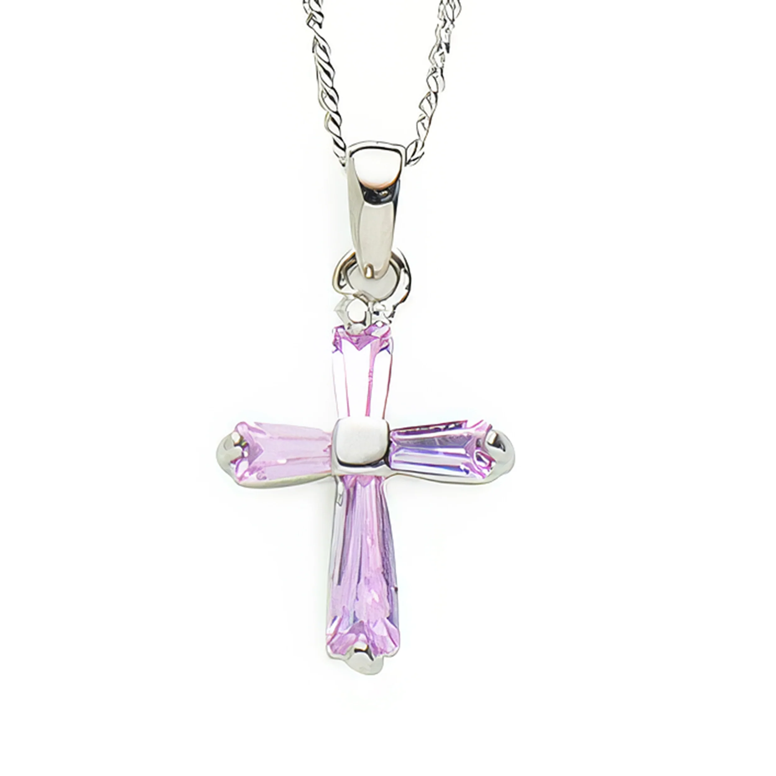 Birthstone Cross Necklace with Crystal Inlay - Image 10
