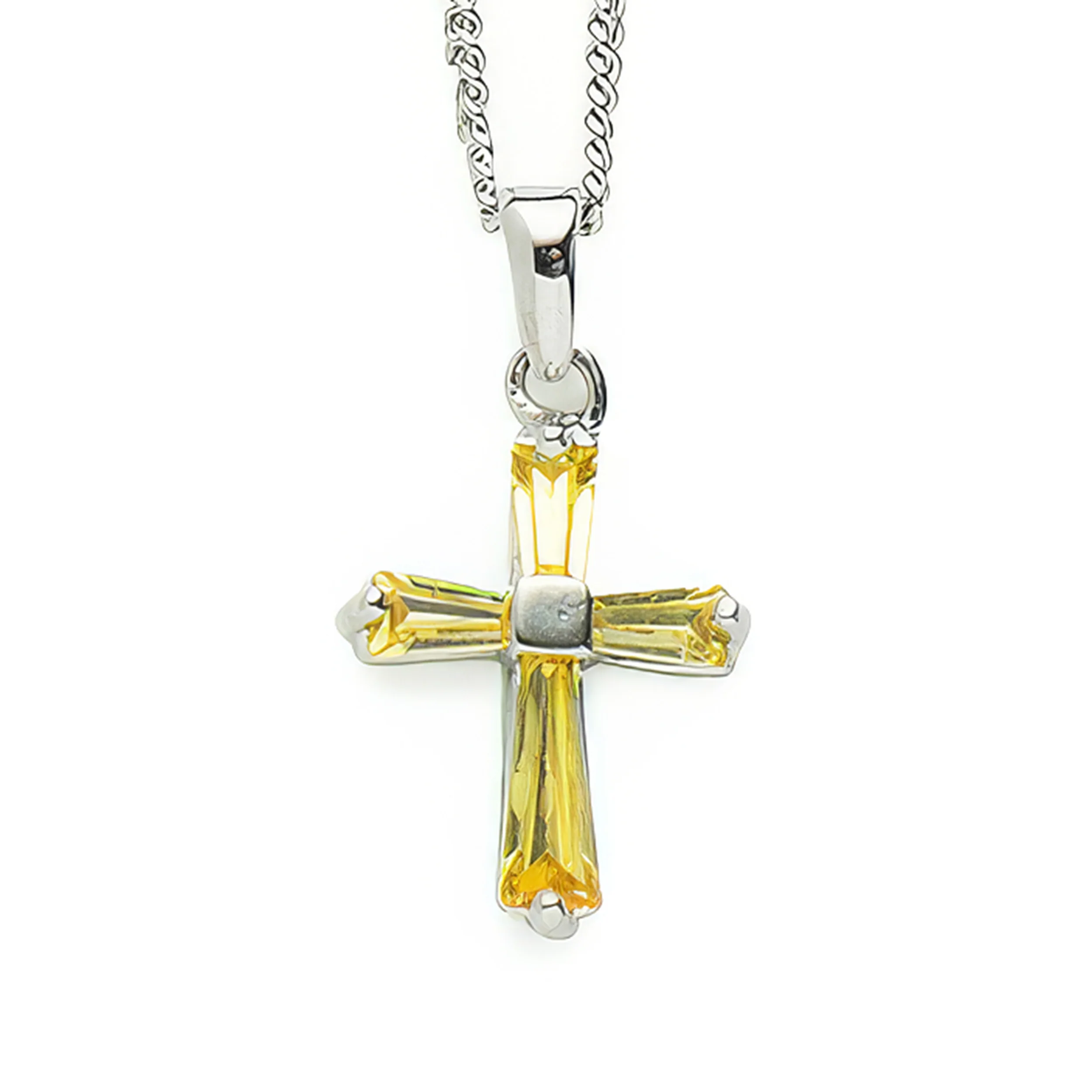 Birthstone Cross Necklace with Crystal Inlay - Image 11