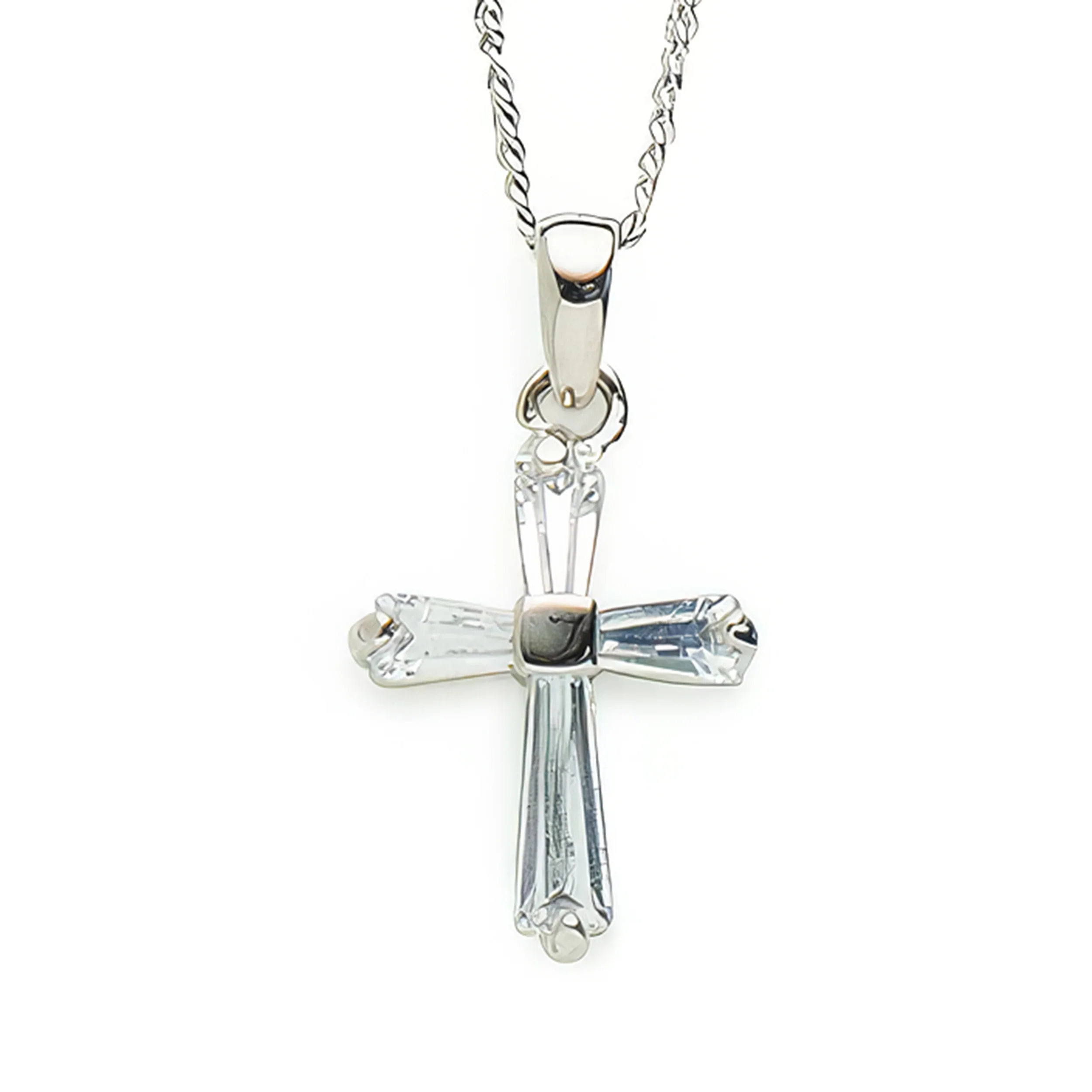 Birthstone Cross Necklace with Crystal Inlay - Image 4