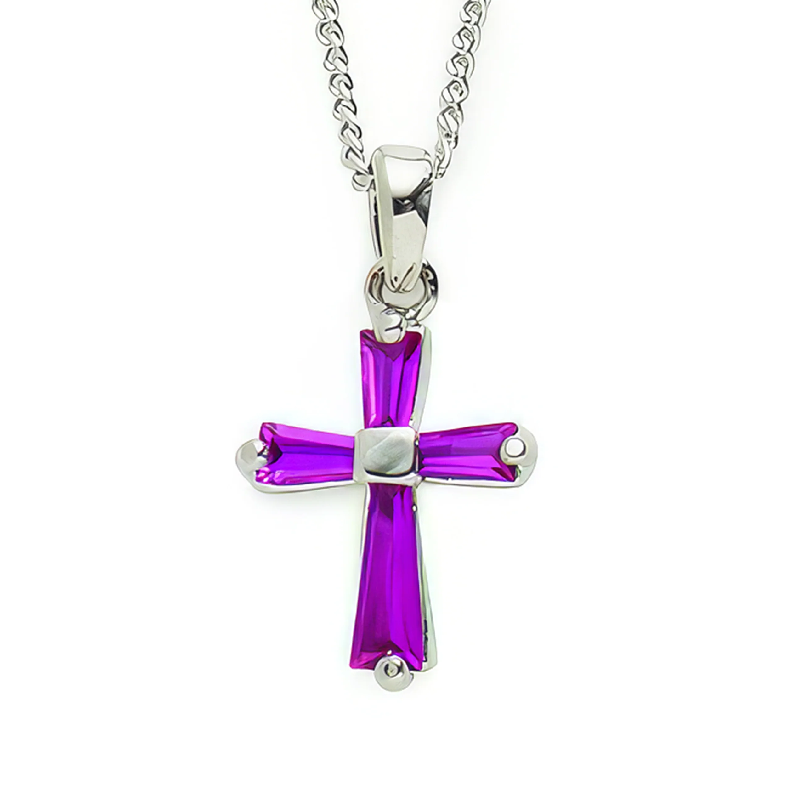 Birthstone Cross Necklace with Crystal Inlay - Image 7