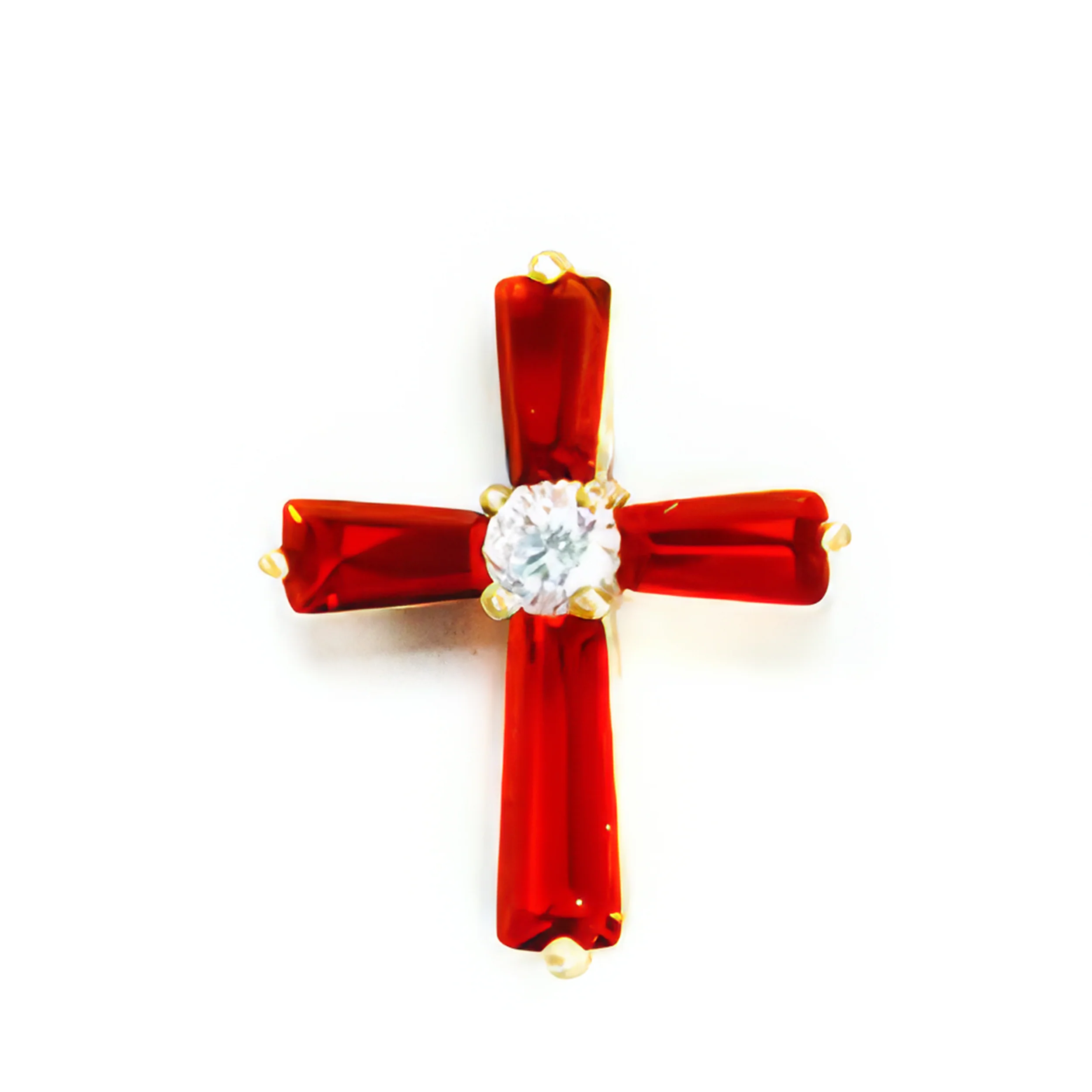 Birthstone Crystal Cross Pin - Image 7