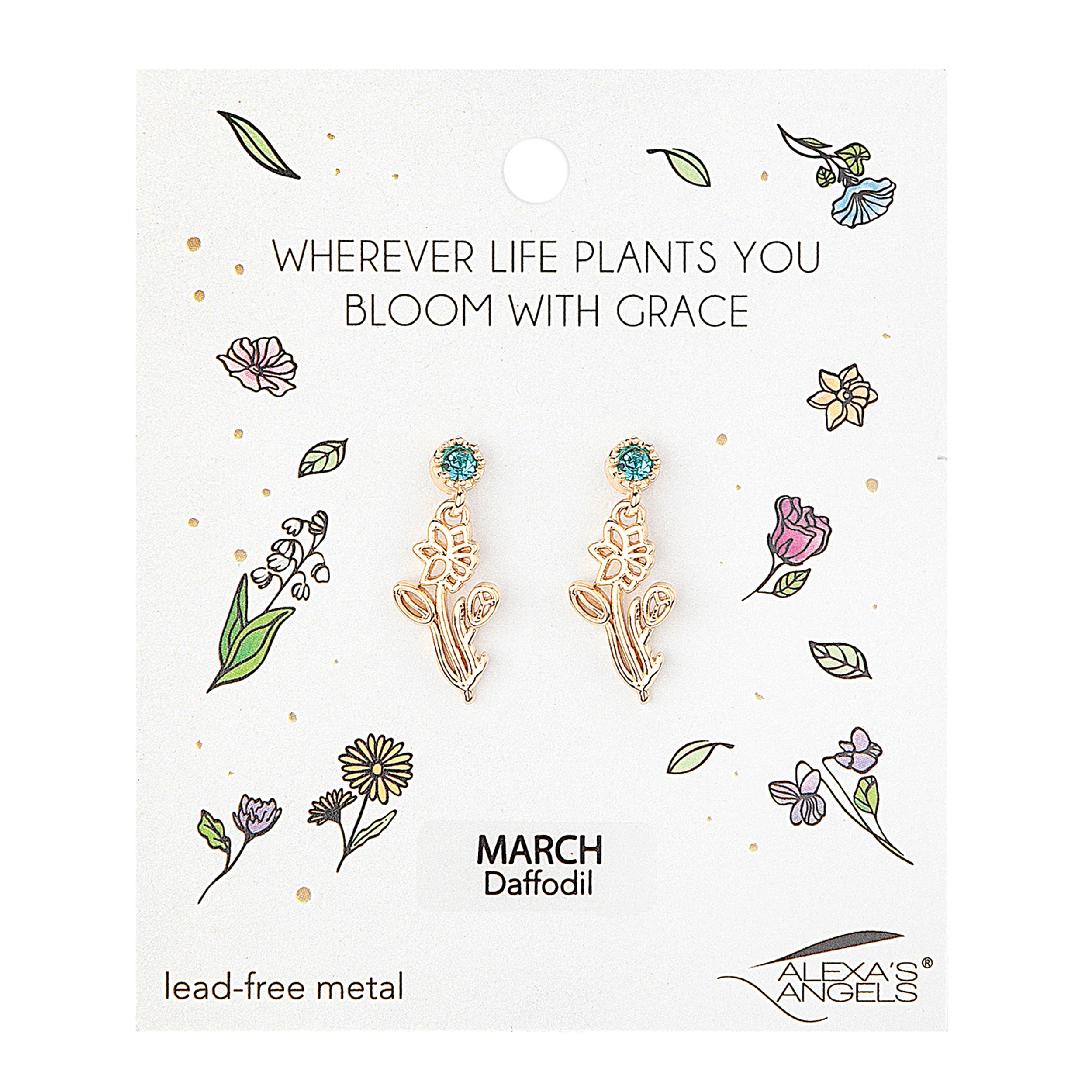 Alexa's Angels Birthstone Flower Earrings - Image 4
