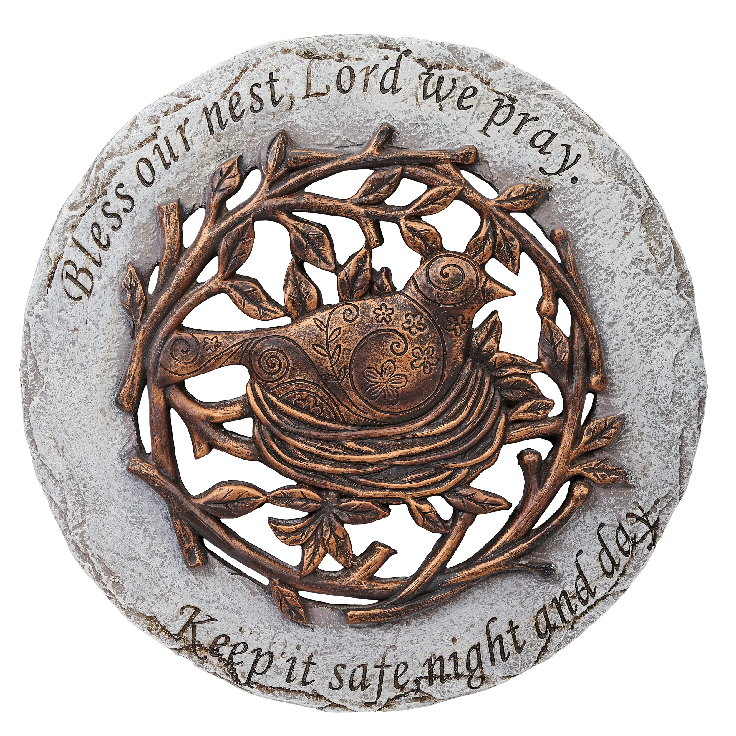 "Bless our nest, Lord we pray. Keep it safe, night and day" Garden Stone - Image 2