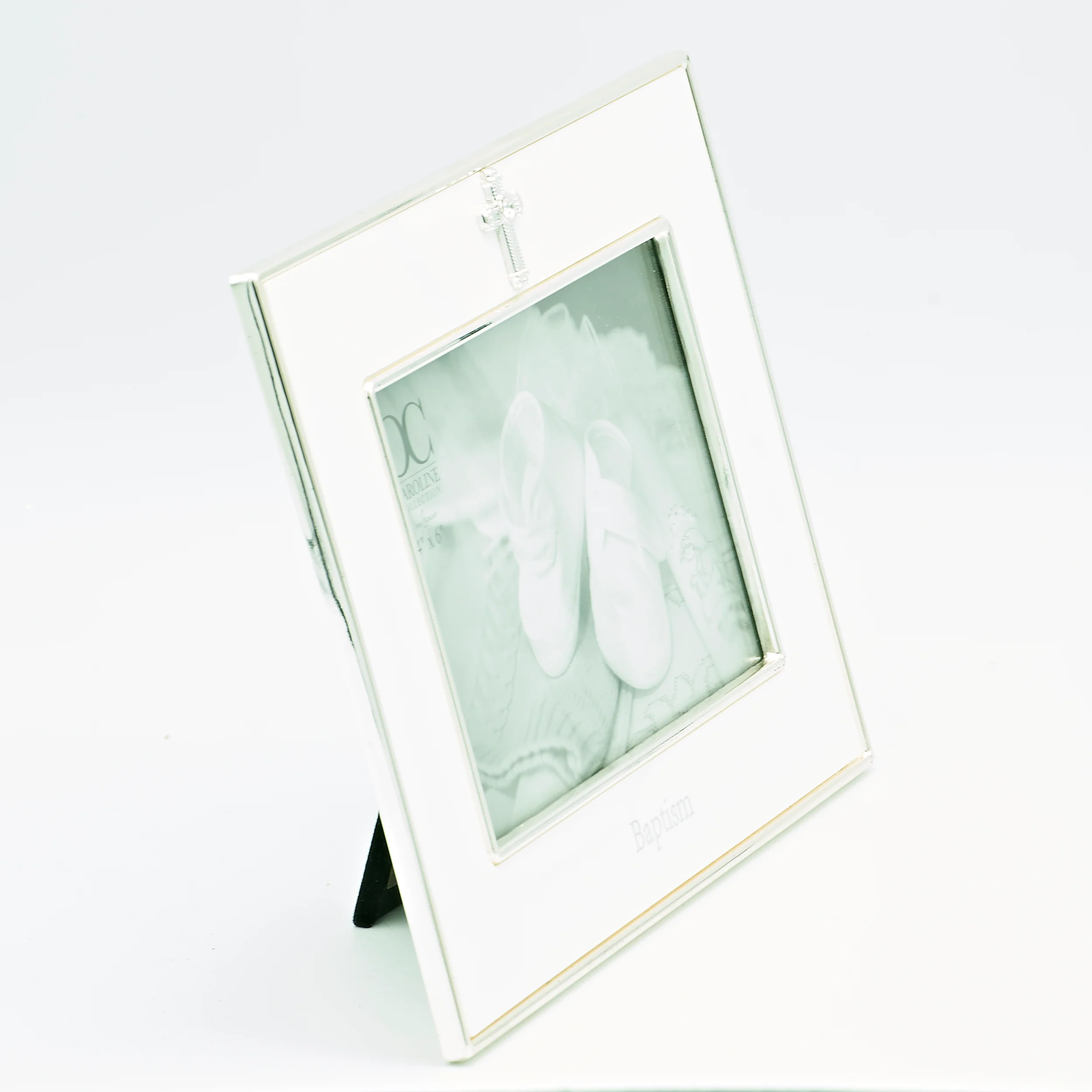 Caroline Collection Classic Baptism Frame with Crystal Cross - Image 2