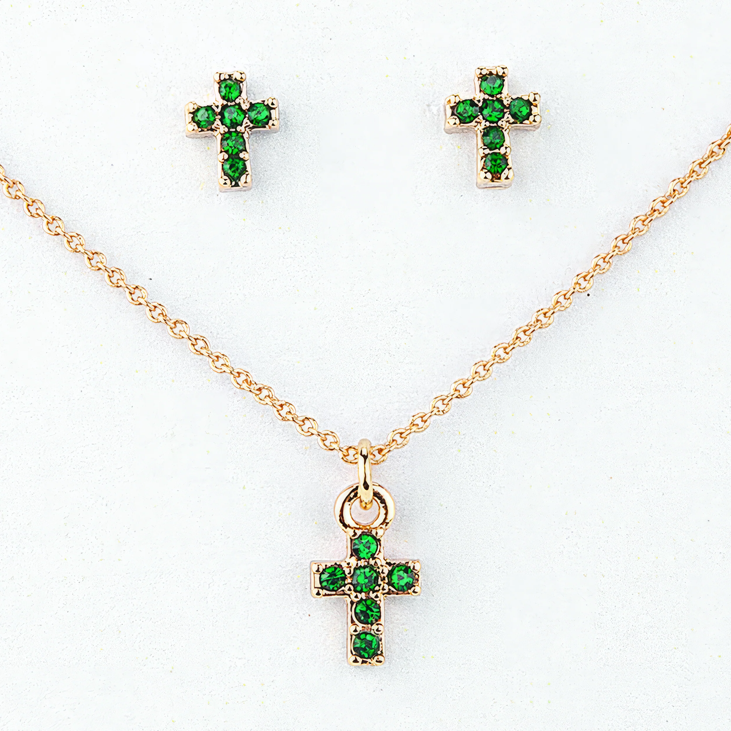 Alexa's Angels Children's Birthstone Cross Necklace & Earring Set - Image 10