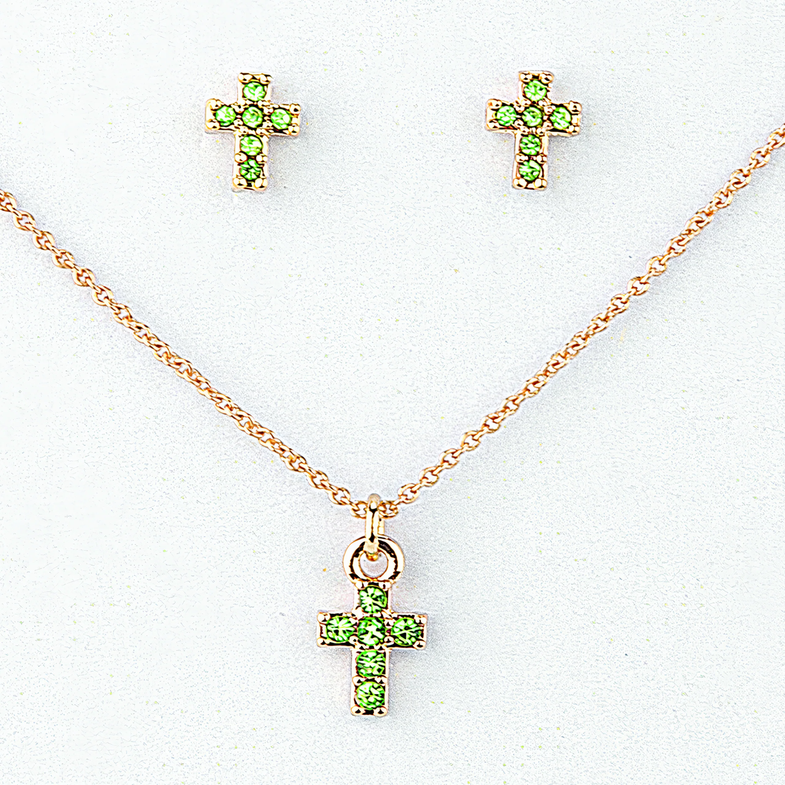 Alexa's Angels Children's Birthstone Cross Necklace & Earring Set - Image 16