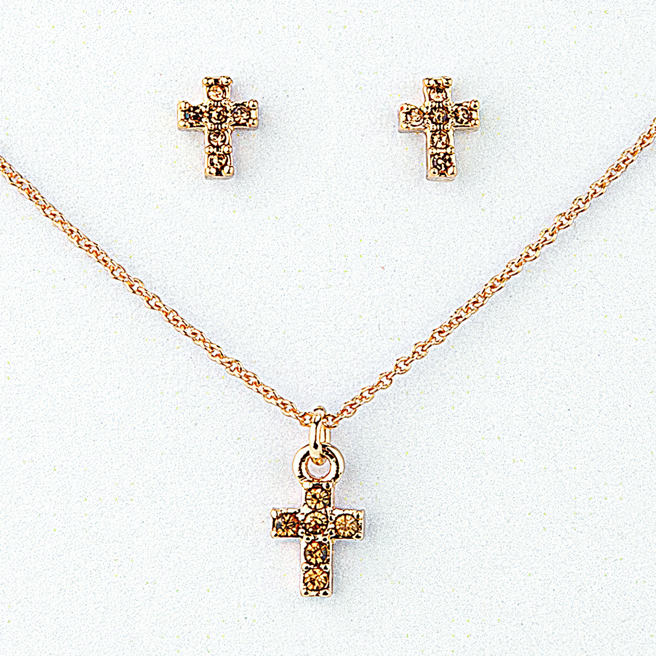 Alexa's Angels Children's Birthstone Cross Necklace & Earring Set - Image 22