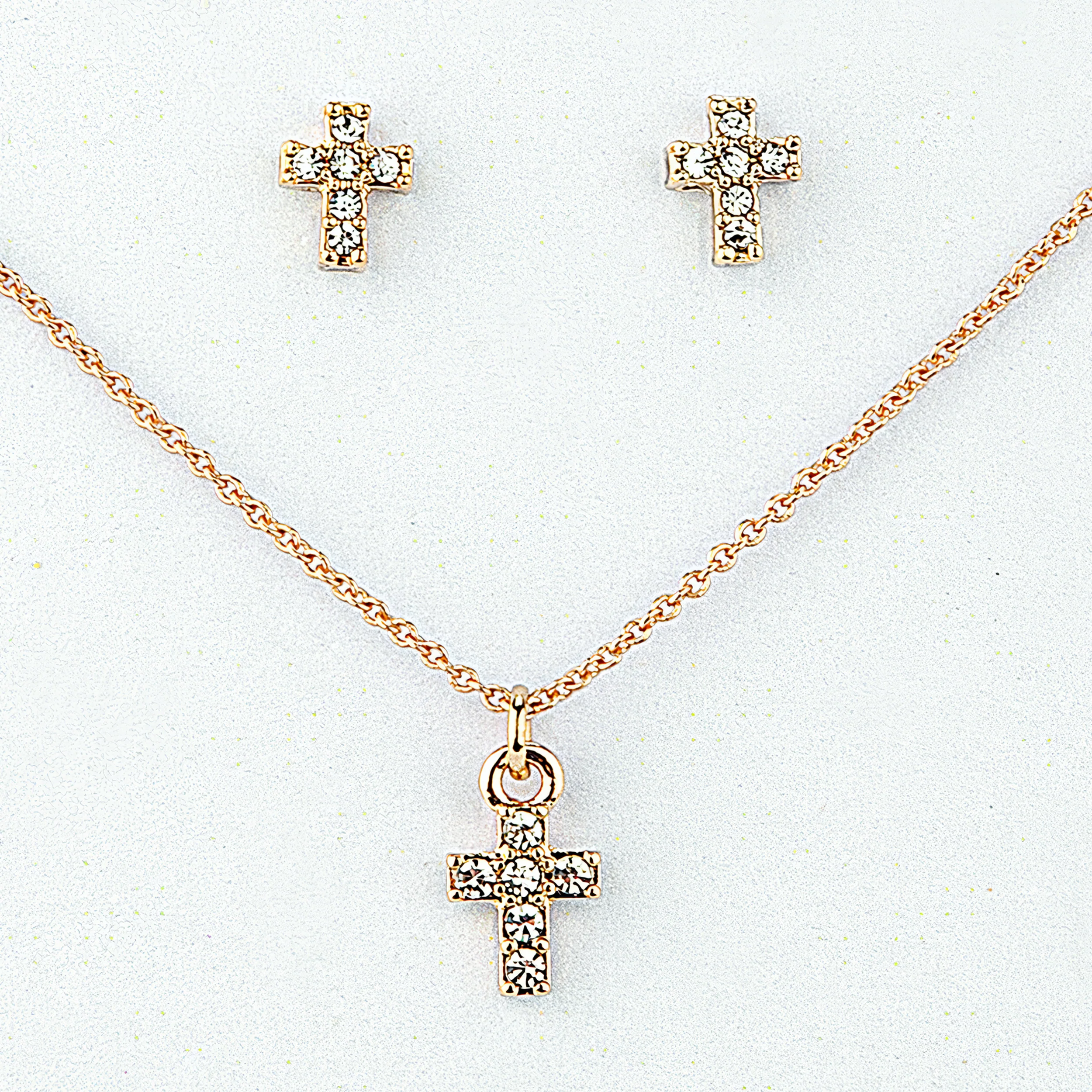 Alexa's Angels Children's Birthstone Cross Necklace & Earring Set - Image 8