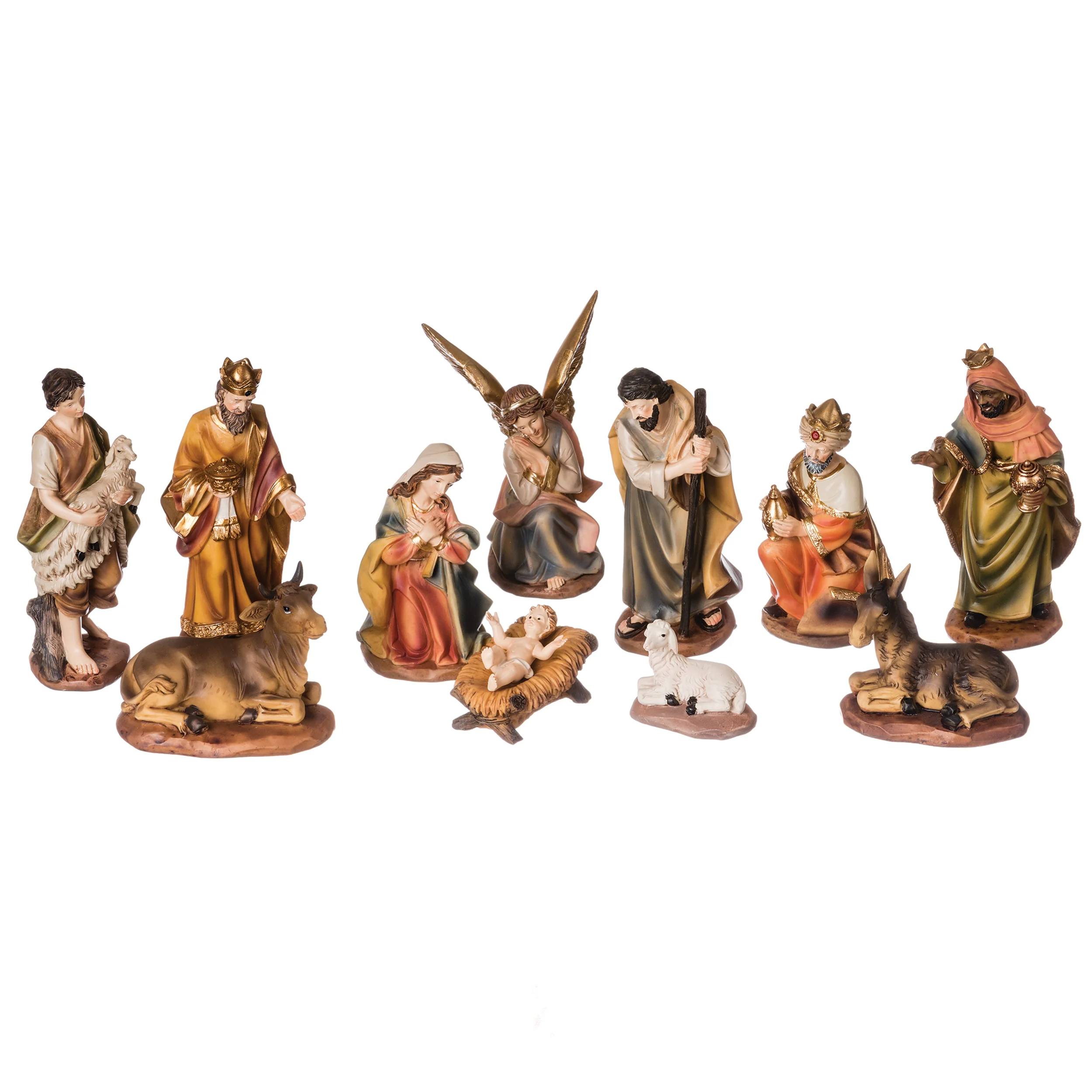 Vintage Color-Washed Nativity Set
