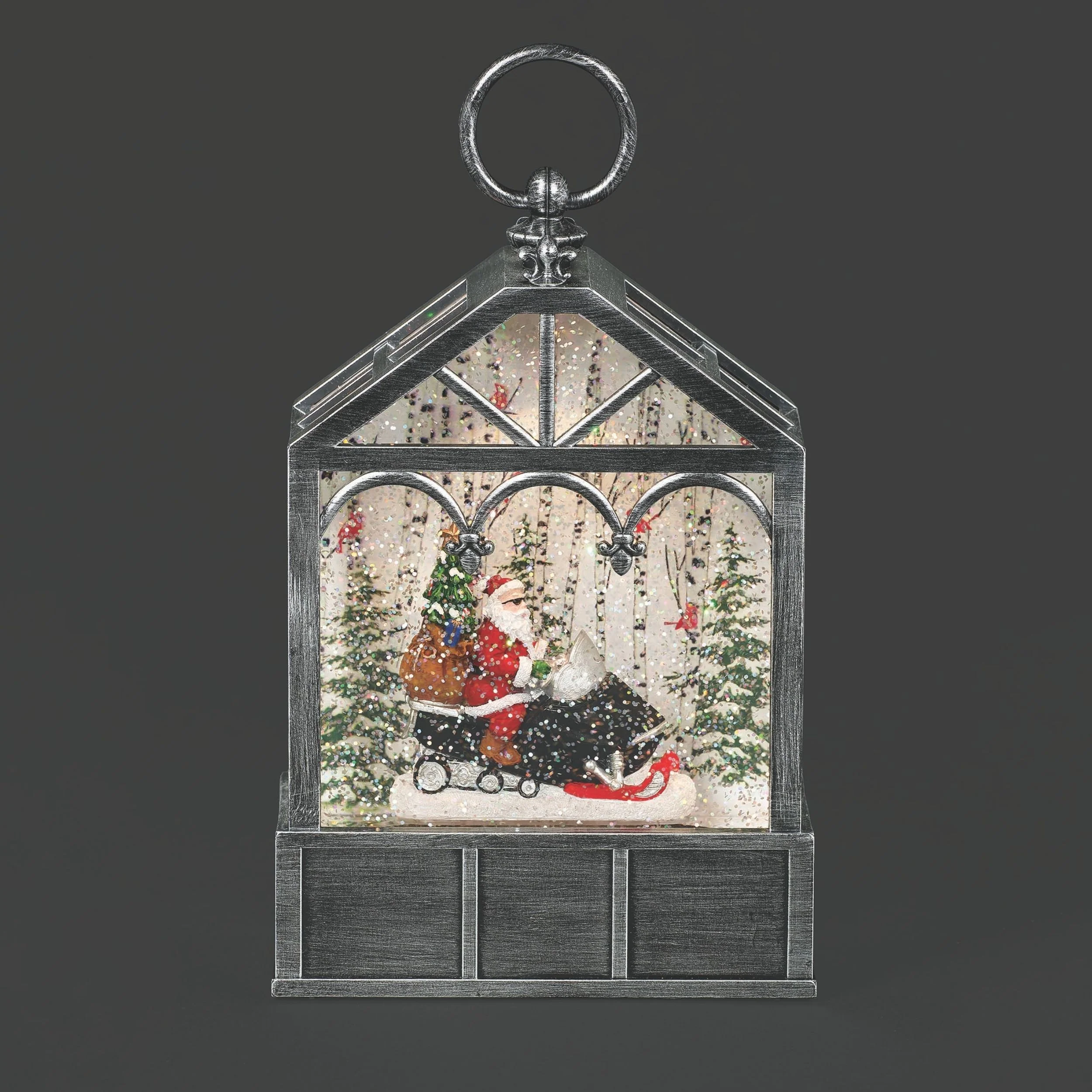 Confetti Lites Lighted Swirl Santa Mobile Lantern