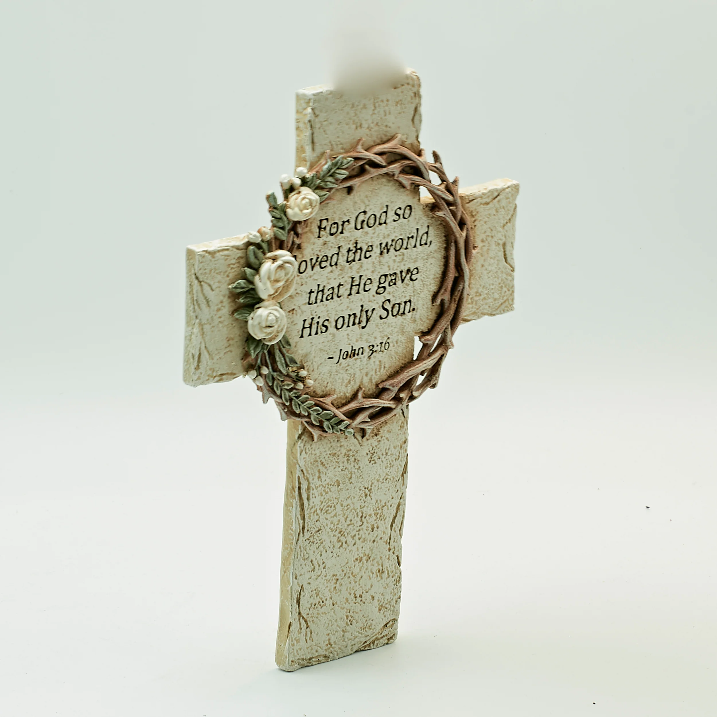 Crown of Thorns Wall Cross-John 3:16 - Image 2