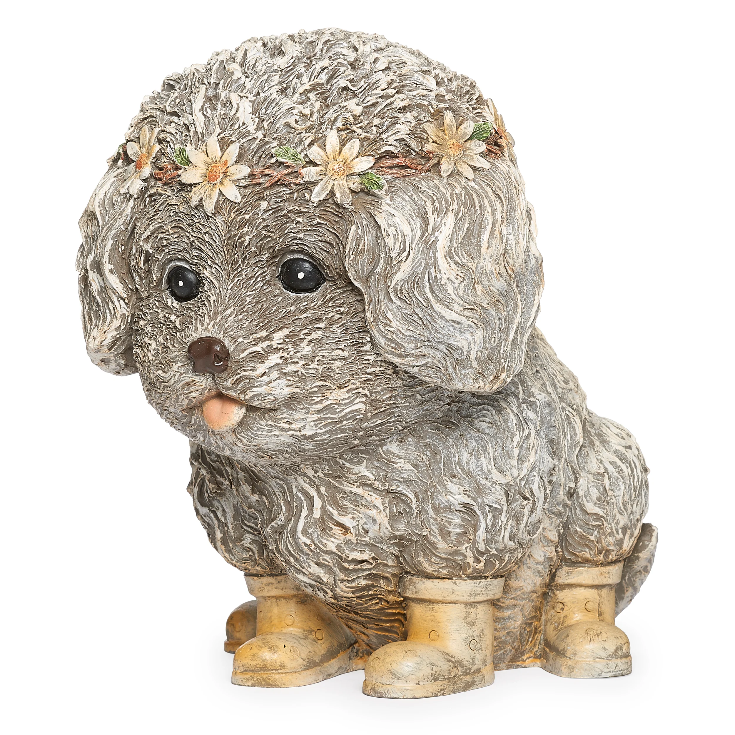 Pudgy Pals Dog in Rain Boots Garden Statue - Image 4