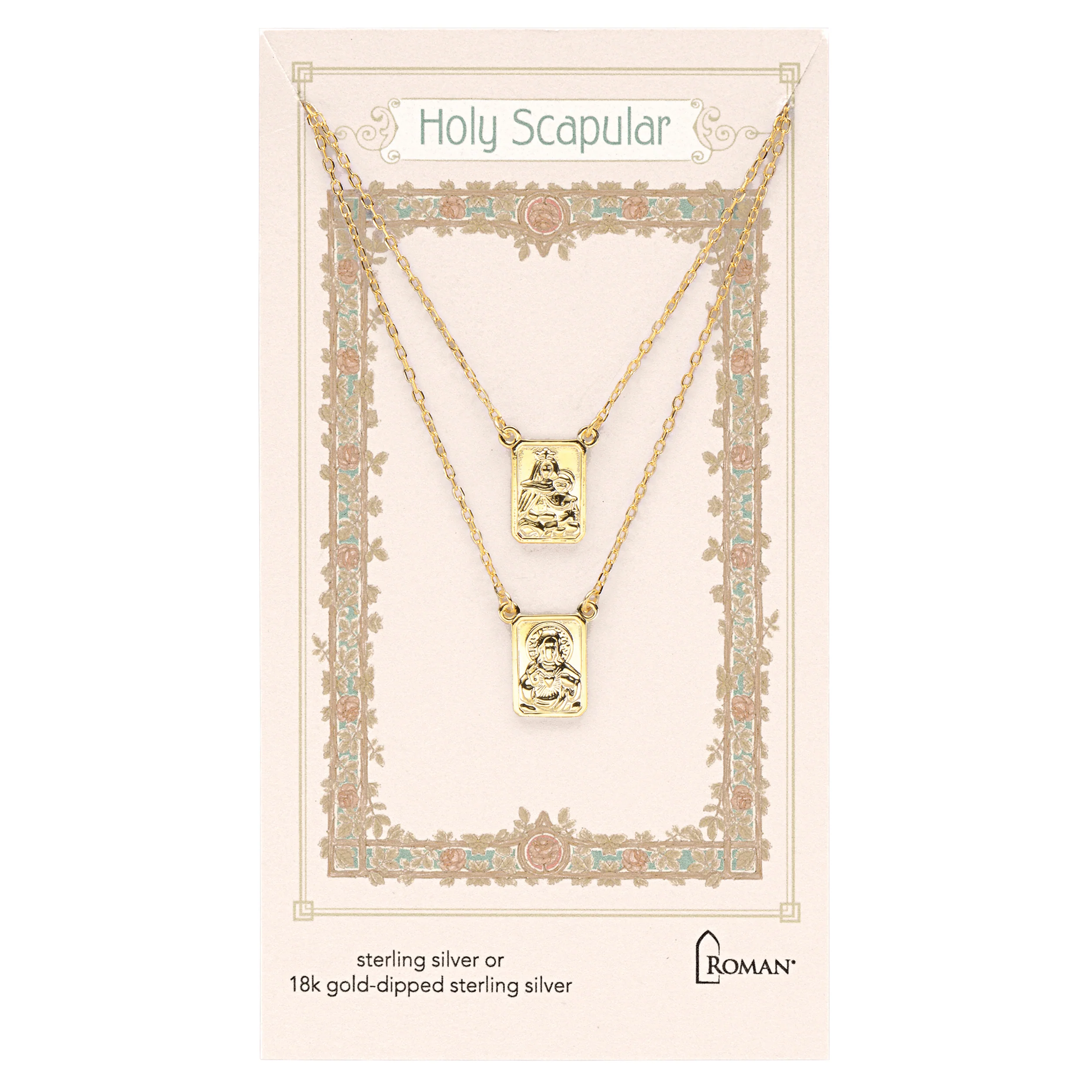 Infinity Scapular Necklace with Solid Metal Pendants