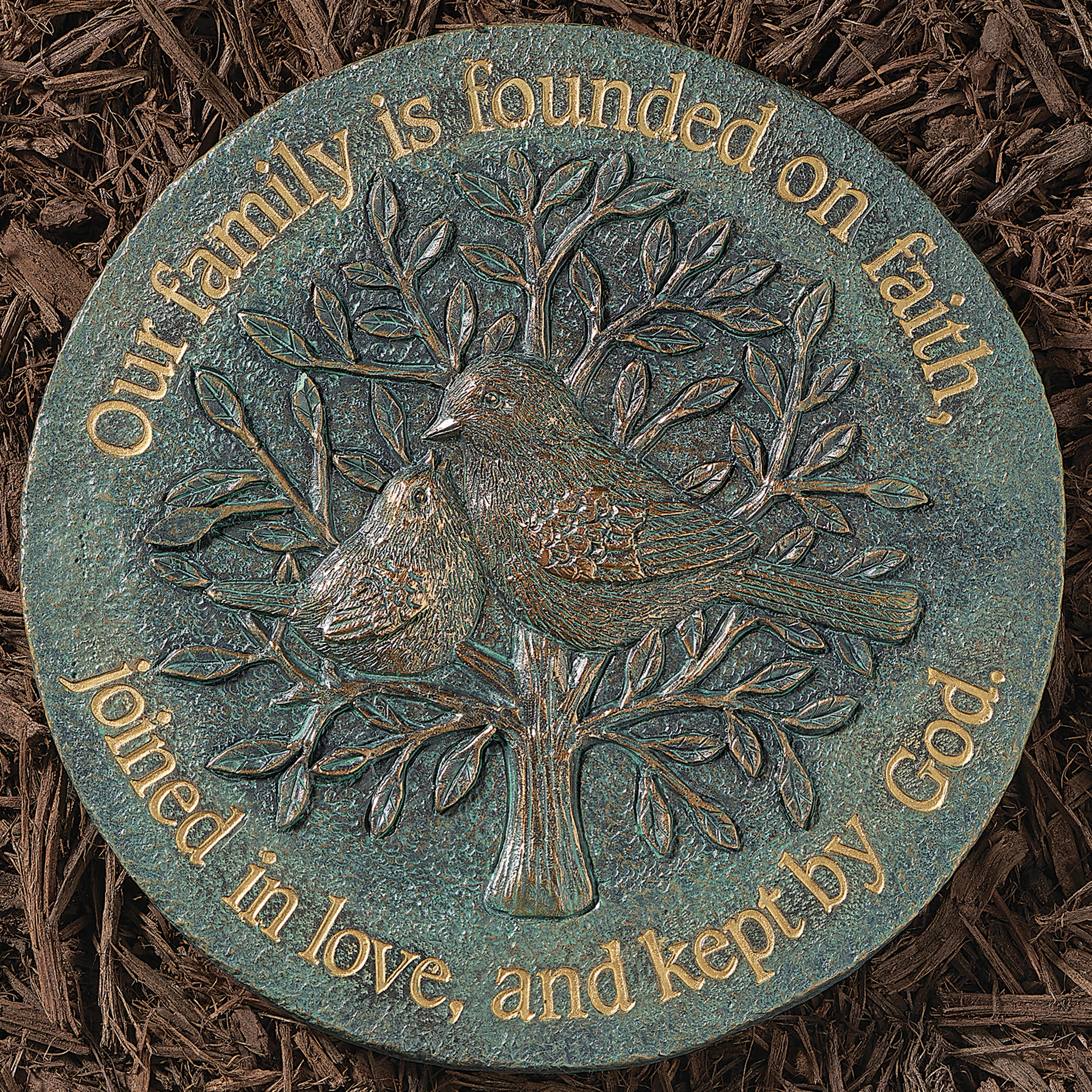 Family Founded on Faith Bronze Garden Stone