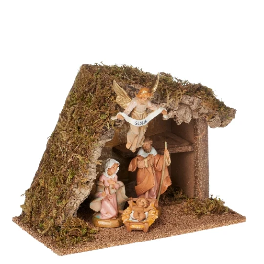 Fontanini 4-PC Lighted Nativity Set with Italian Stable - 5" Scale - Image 3