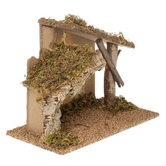 Fontanini 5" Scale Slanted Birch Italian Stable - Image 2