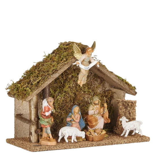 Fontanini 7-PC Nativity Set with Traditional Italian Stable - 5" Scale - Image 2