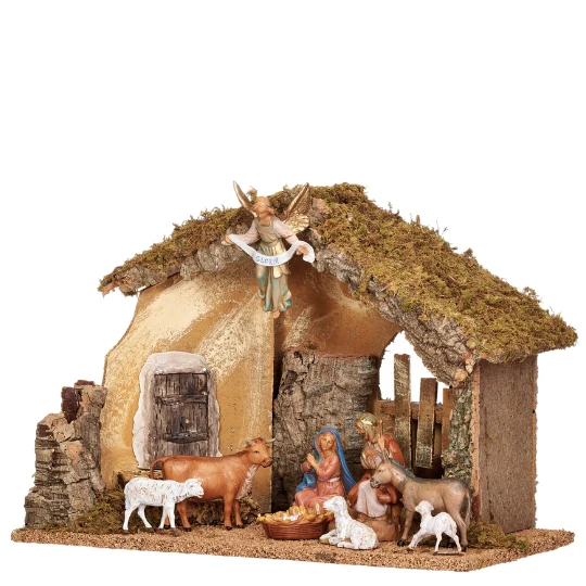 Fontanini 9-PC Lighted Nativity Set with Italian Stable - 5" Scale - Image 3