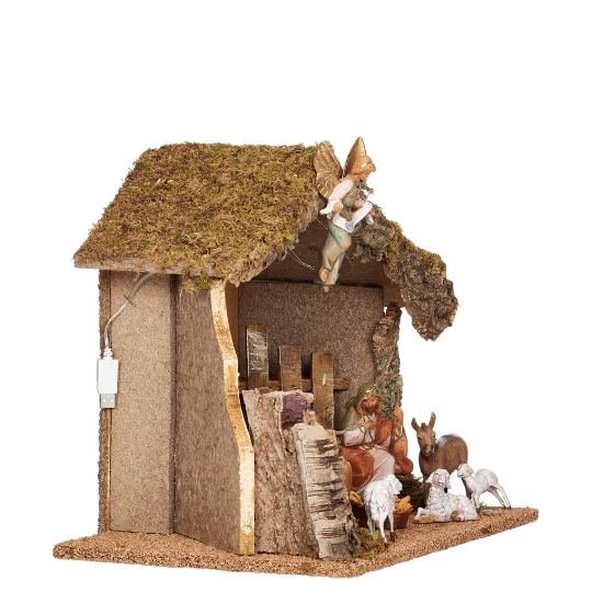 Fontanini 9-PC Lighted Nativity Set with Italian Stable - 5" Scale - Image 4