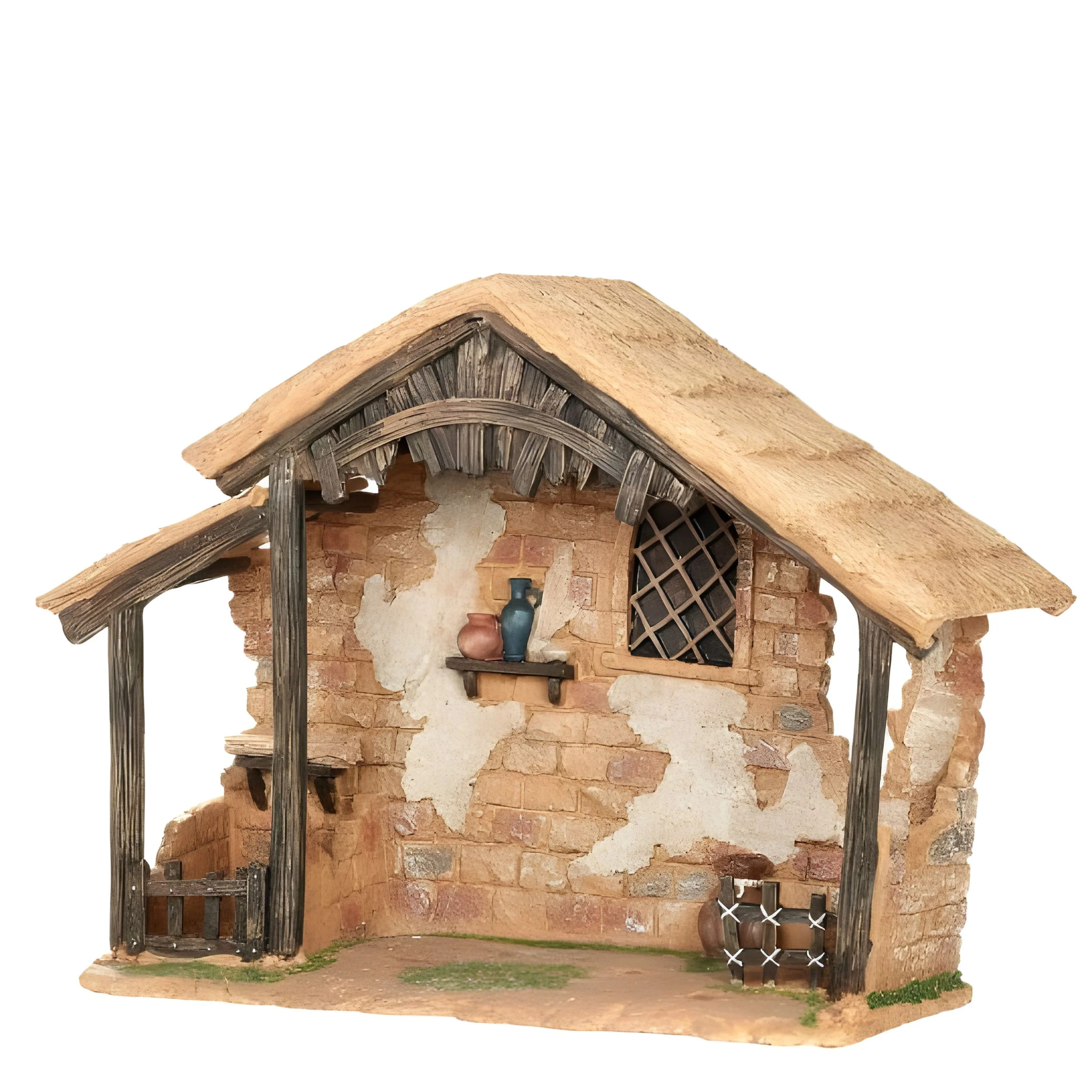 Fontanini Lighted Resin Nativity Stable - 7.5" Scale - Image 3