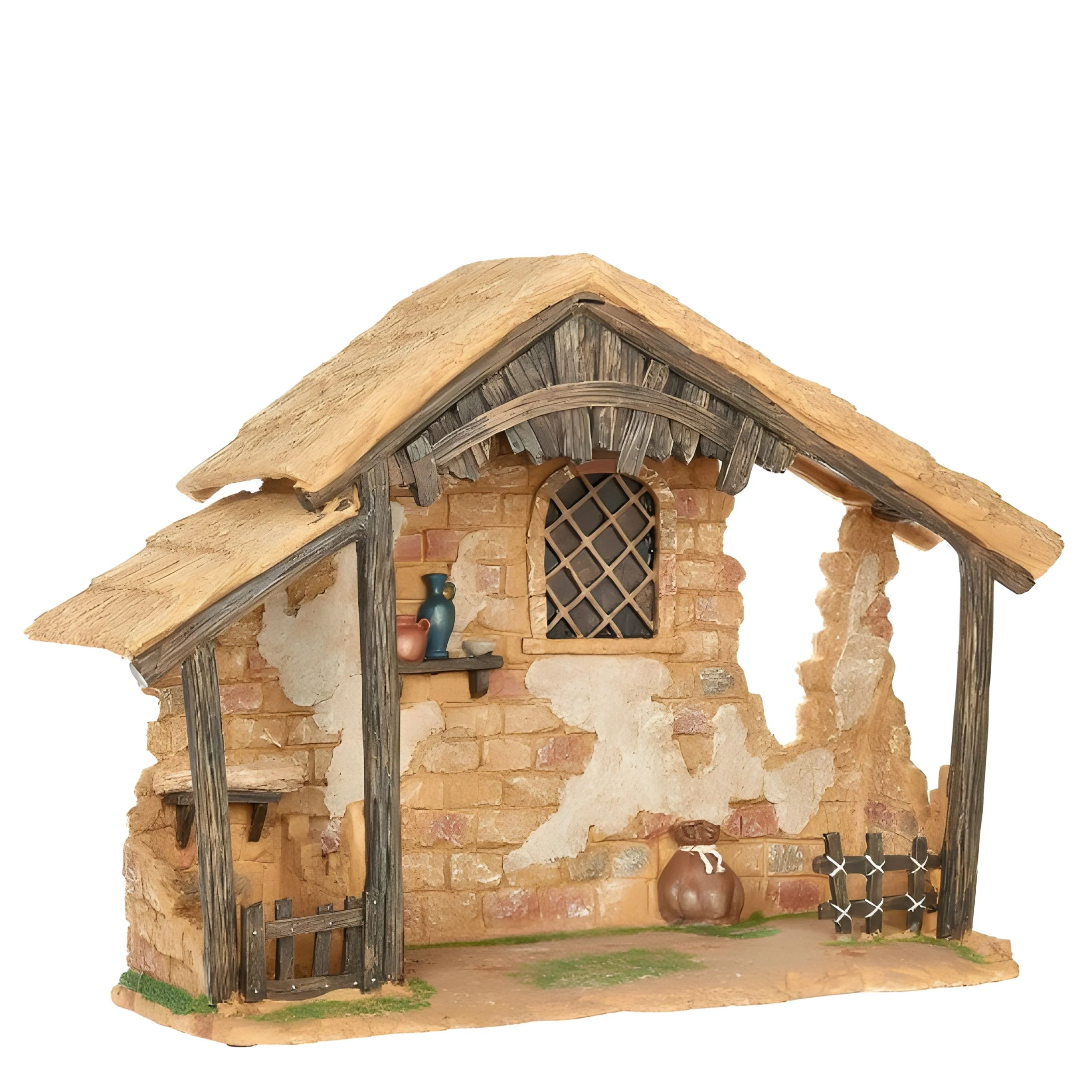 Fontanini Lighted Resin Nativity Stable - 7.5" Scale - Image 4