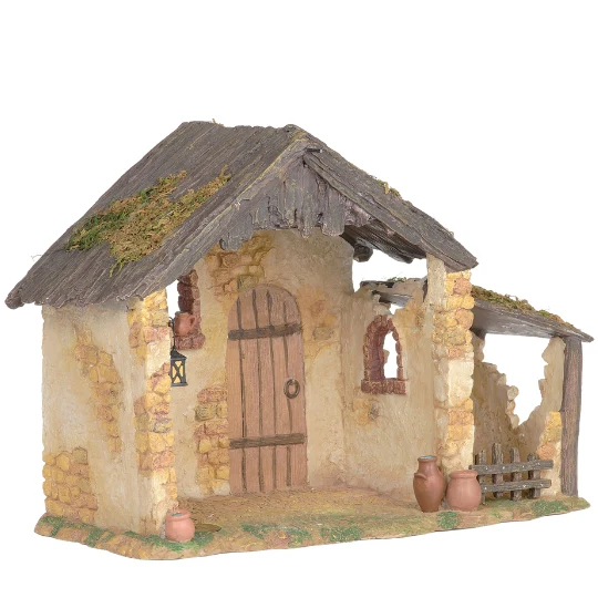 Fontanini Lighted Stone Cottage Stable - 5" Scale - Image 4