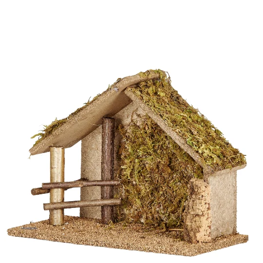 Fontanini Nativity Stable with Moss Wall - 5" Scale - Image 2