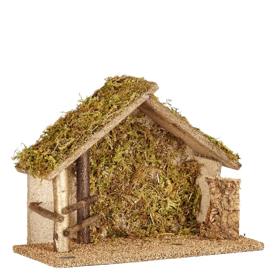 Fontanini Nativity Stable with Moss Wall - 5" Scale - Image 3