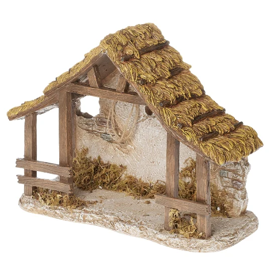Fontanini Nativity Stable with Thatch Roof - 5" Scale - Image 2