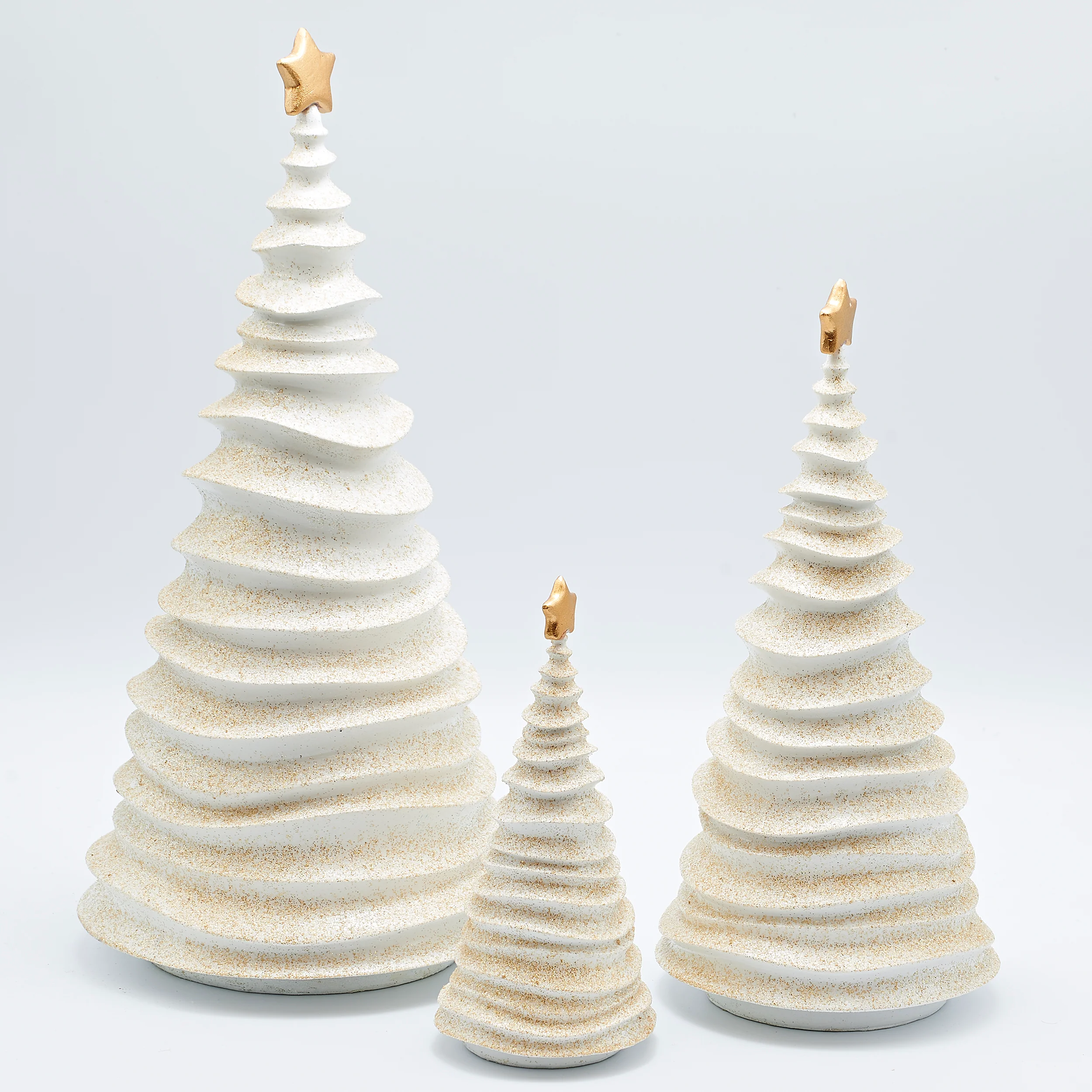 Frosting Trees with Gold Glitter & Star Set - Image 2