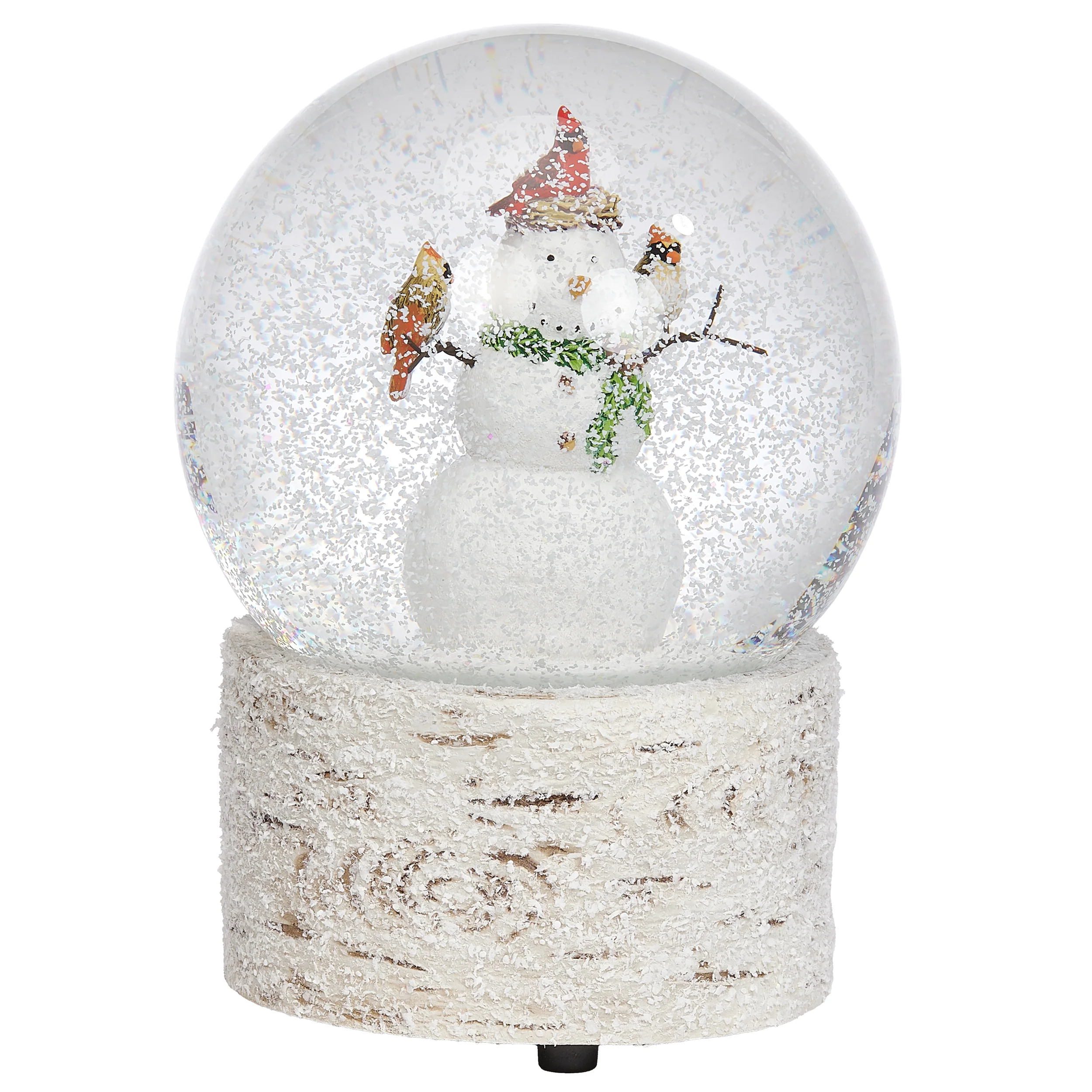 Glitterdome Musical Snowman with Cardinals - "Holly Jolly Christmas" Tune - Image 2