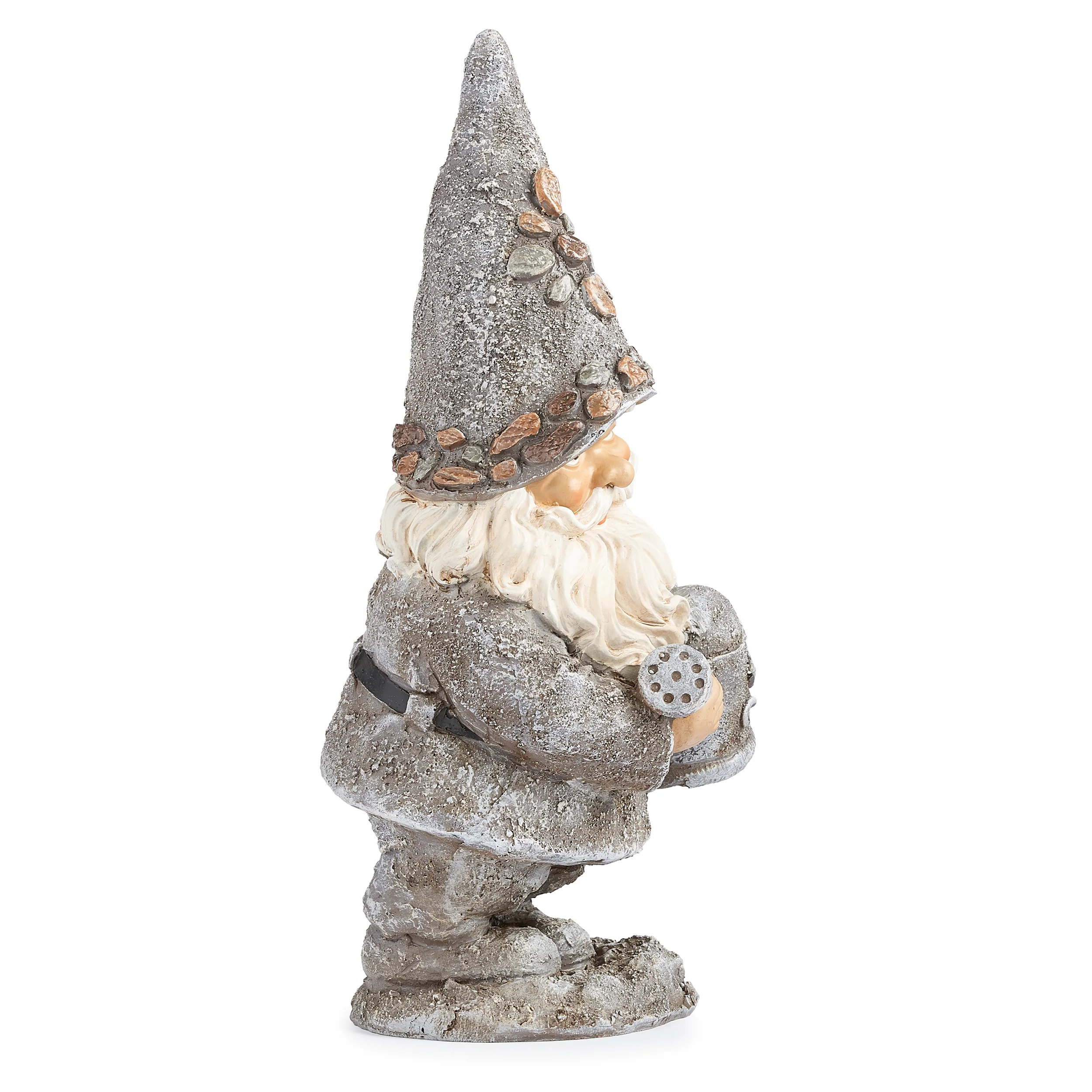 Stone-Look Gnome with Watering Can Garden Statue - Image 2
