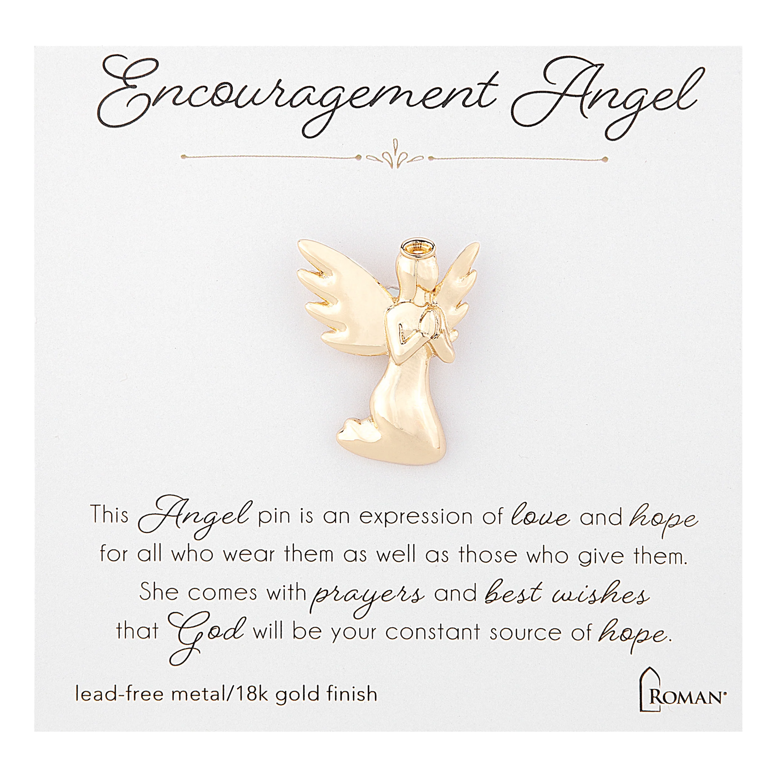Gold Angel Pins with Inspirational Messages - Image 3