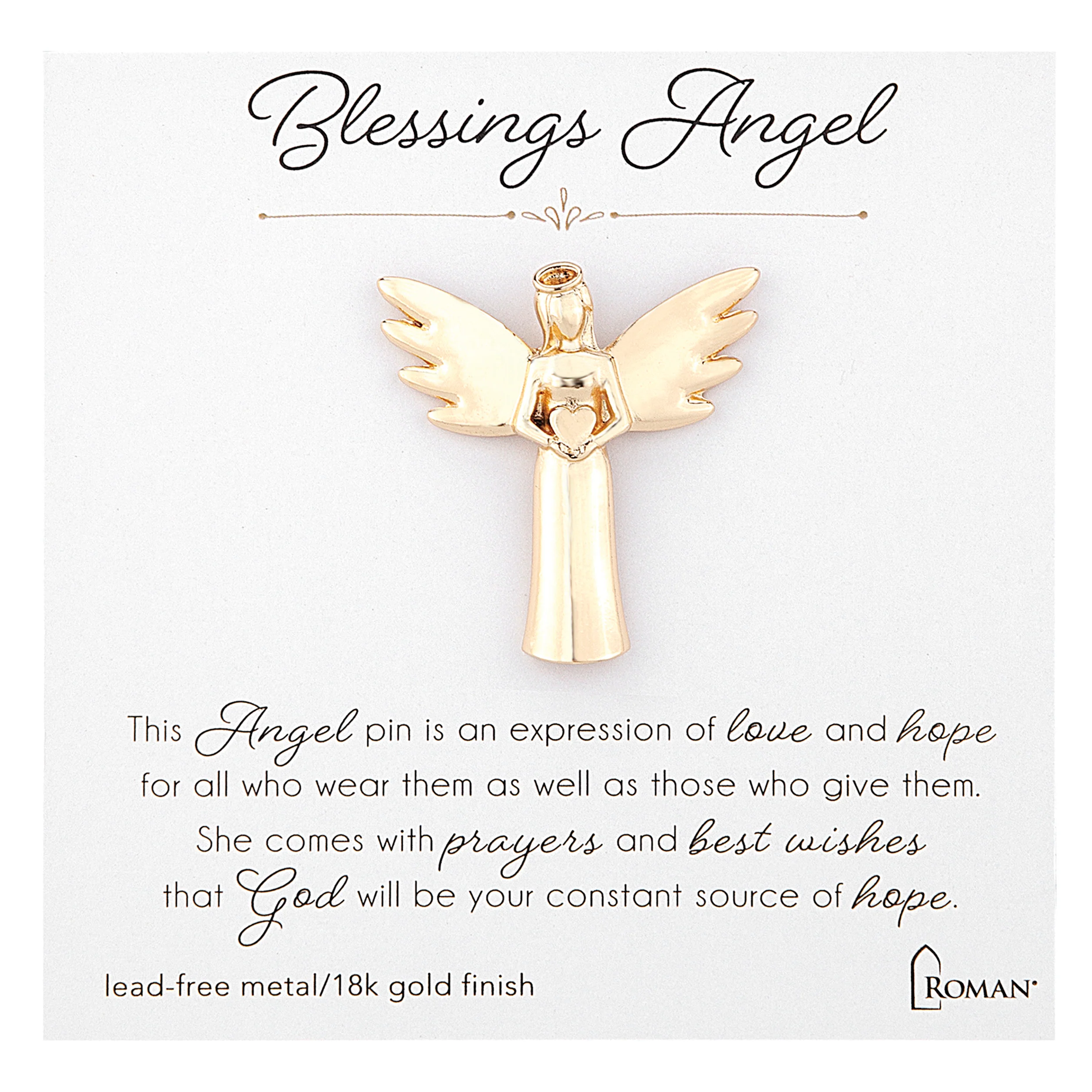 Gold Angel Pins with Inspirational Messages - Image 4