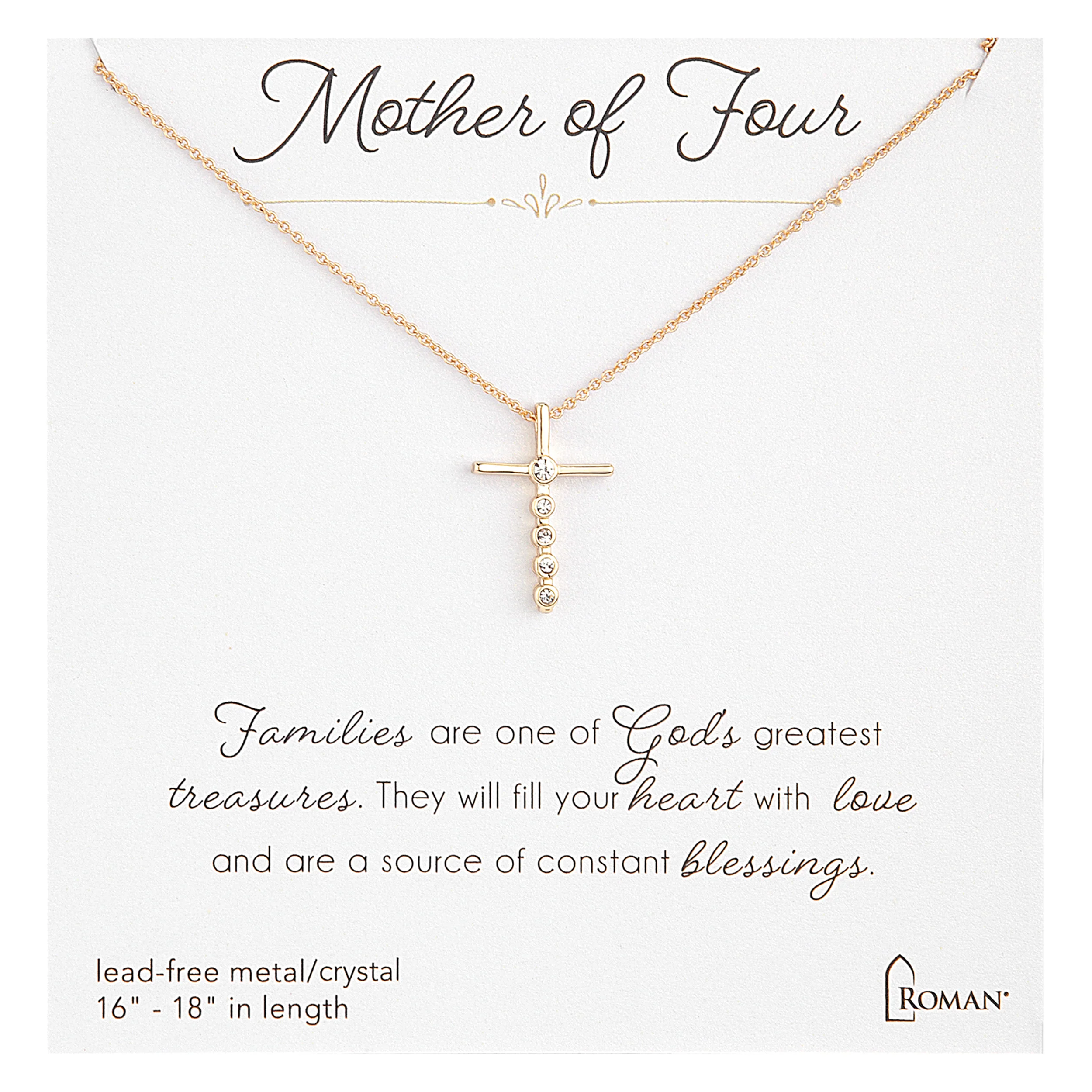"Mother of" Gold Cross Pendent Necklace - Image 4