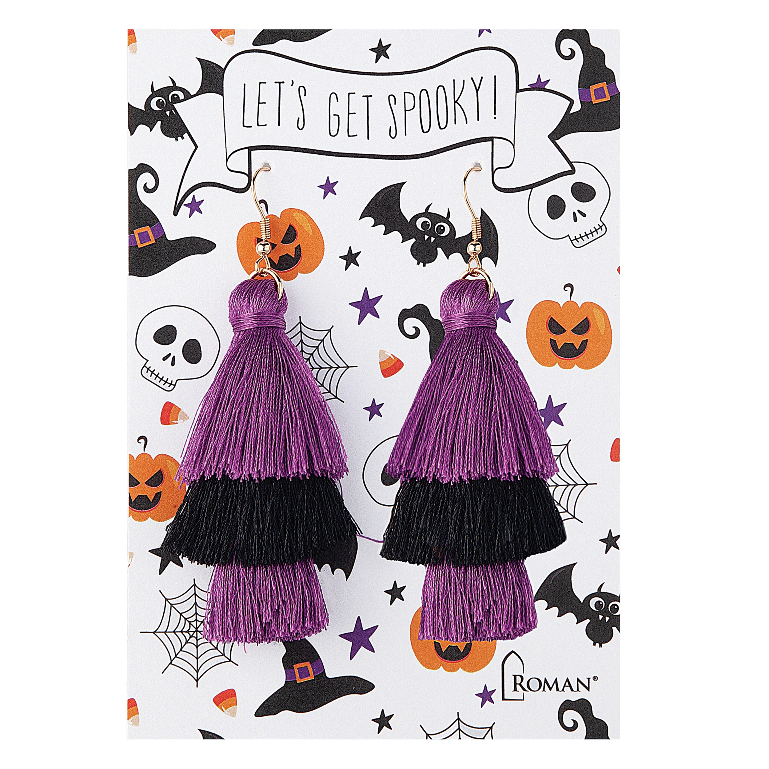 Halloween Fringe Tassel Earrings - Image 2