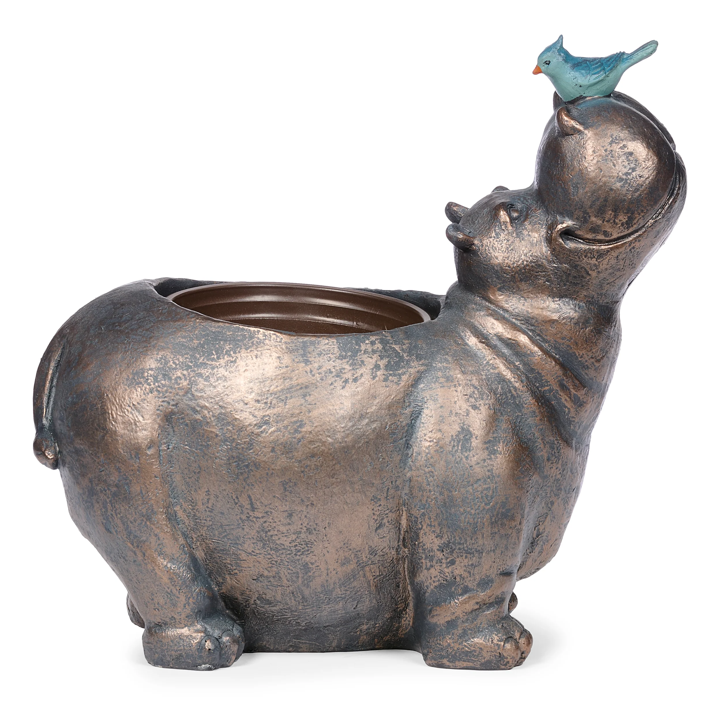 Hippo with Bird Planter - Image 2