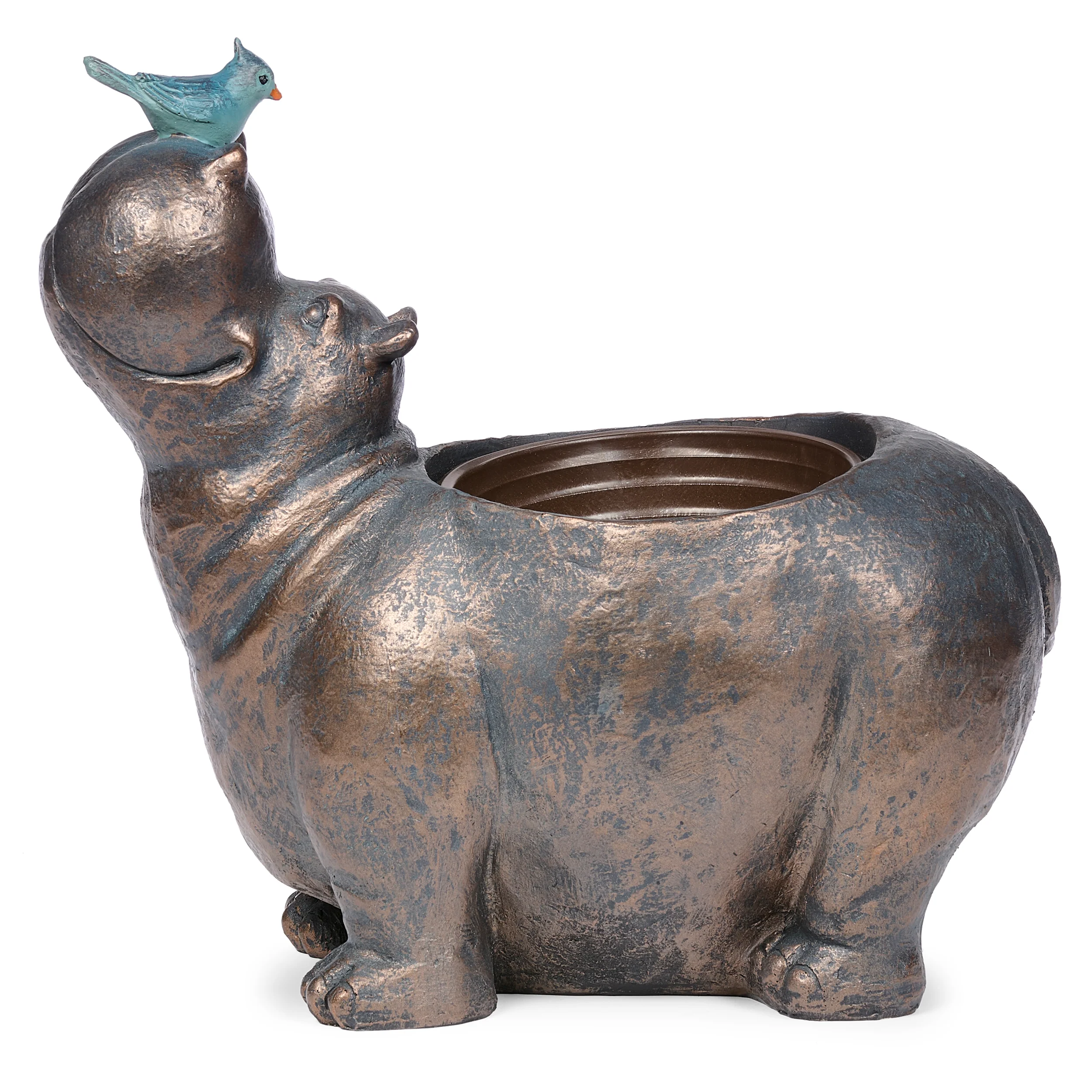 Hippo with Bird Planter - Image 3